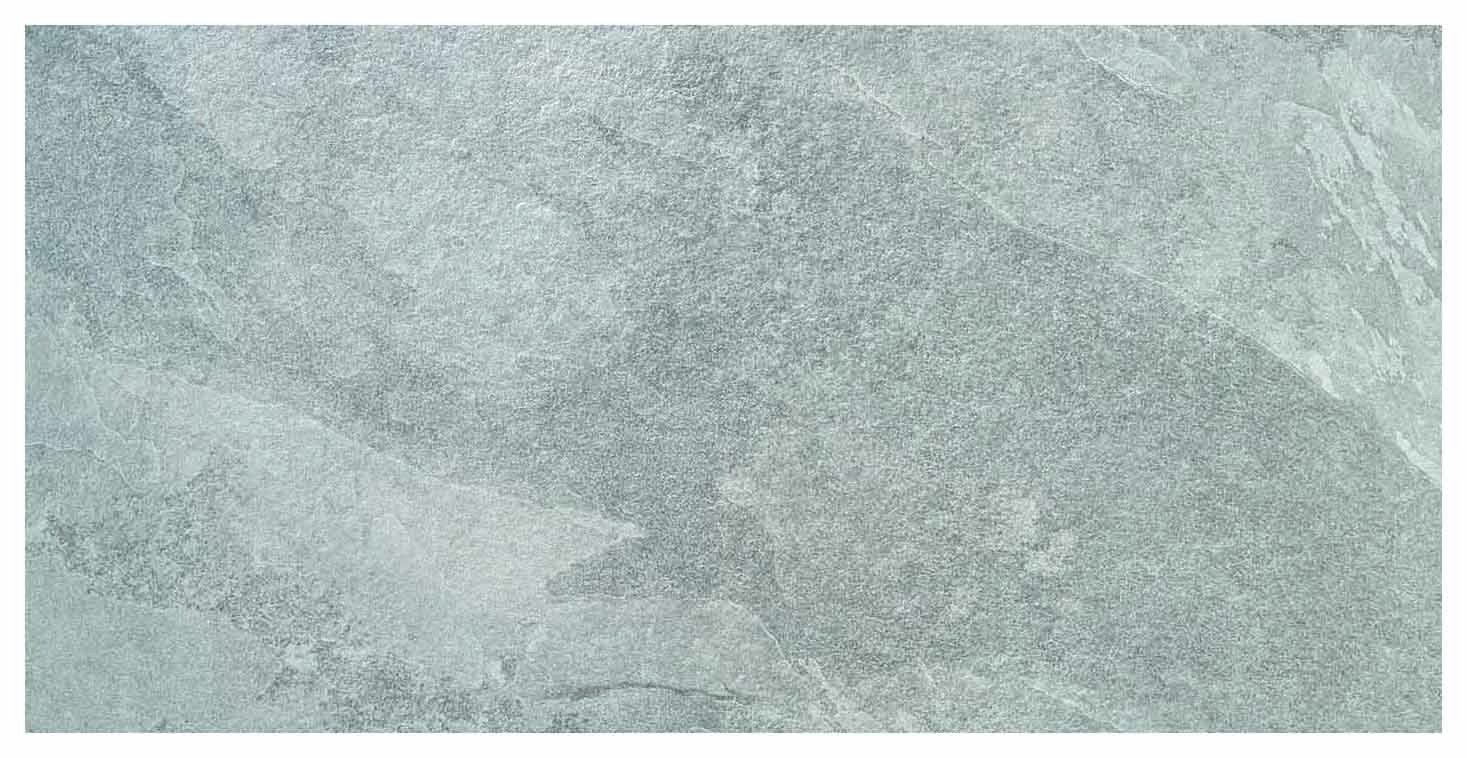 Wickes Boutique Akita Grey Glazed Porcelain Wall & Floor Tile - Cut Sample