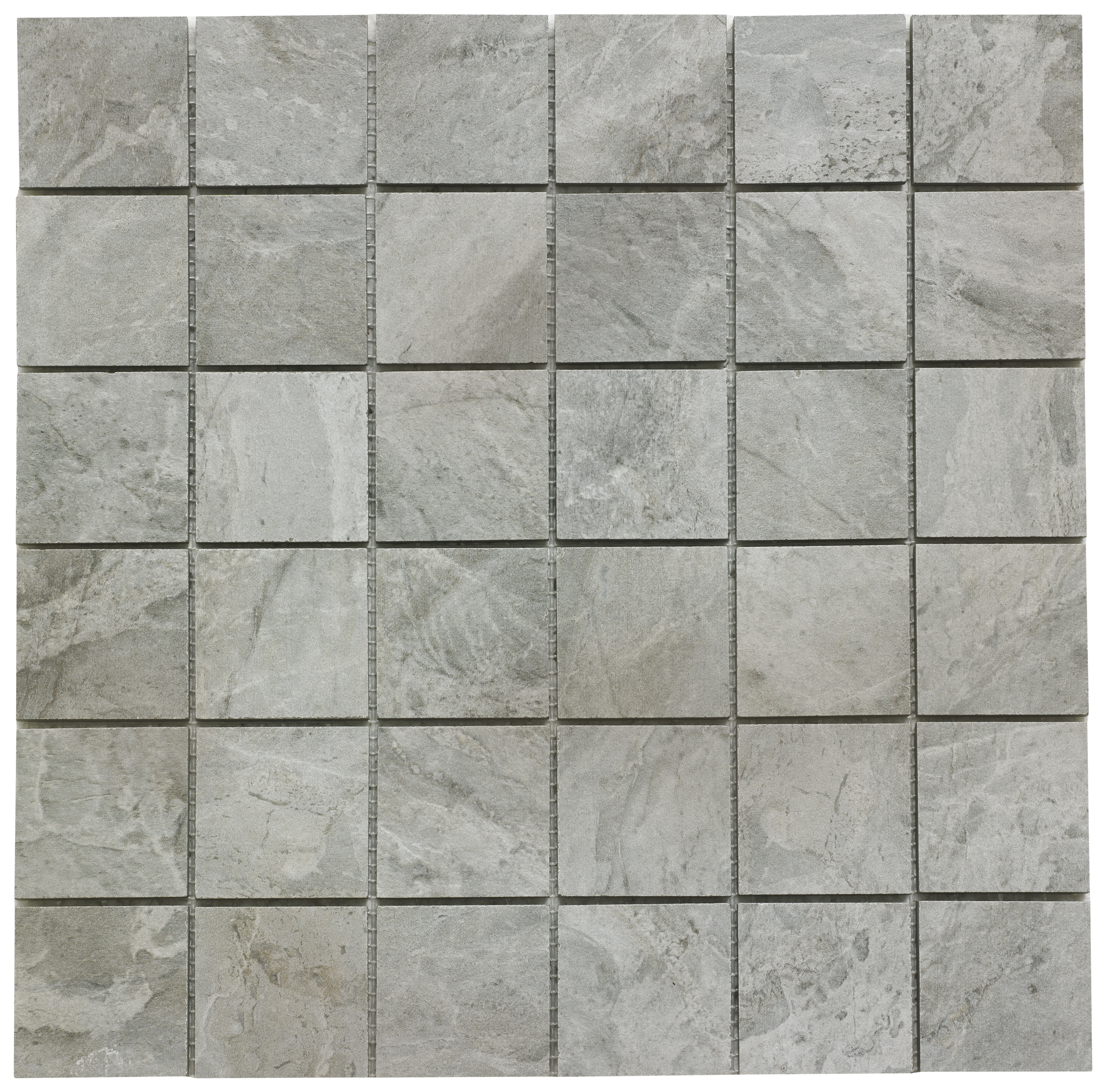 Wickes Boutique Modena Grey Porcelain Wall & Floor Mosaic Tile Sheet - Cut Sample