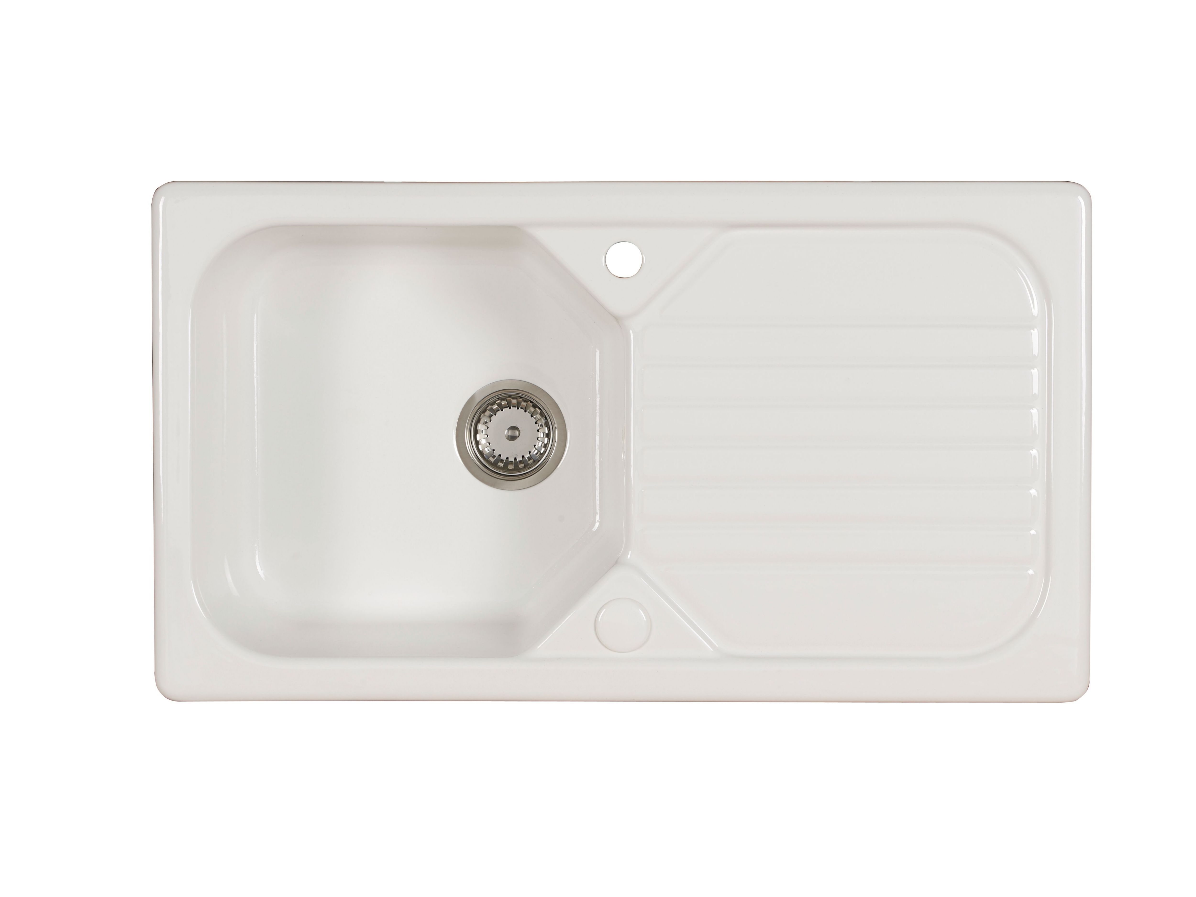 Image of Wickes Garrigue 1 Bowl Ceramic Kitchen Sink - White