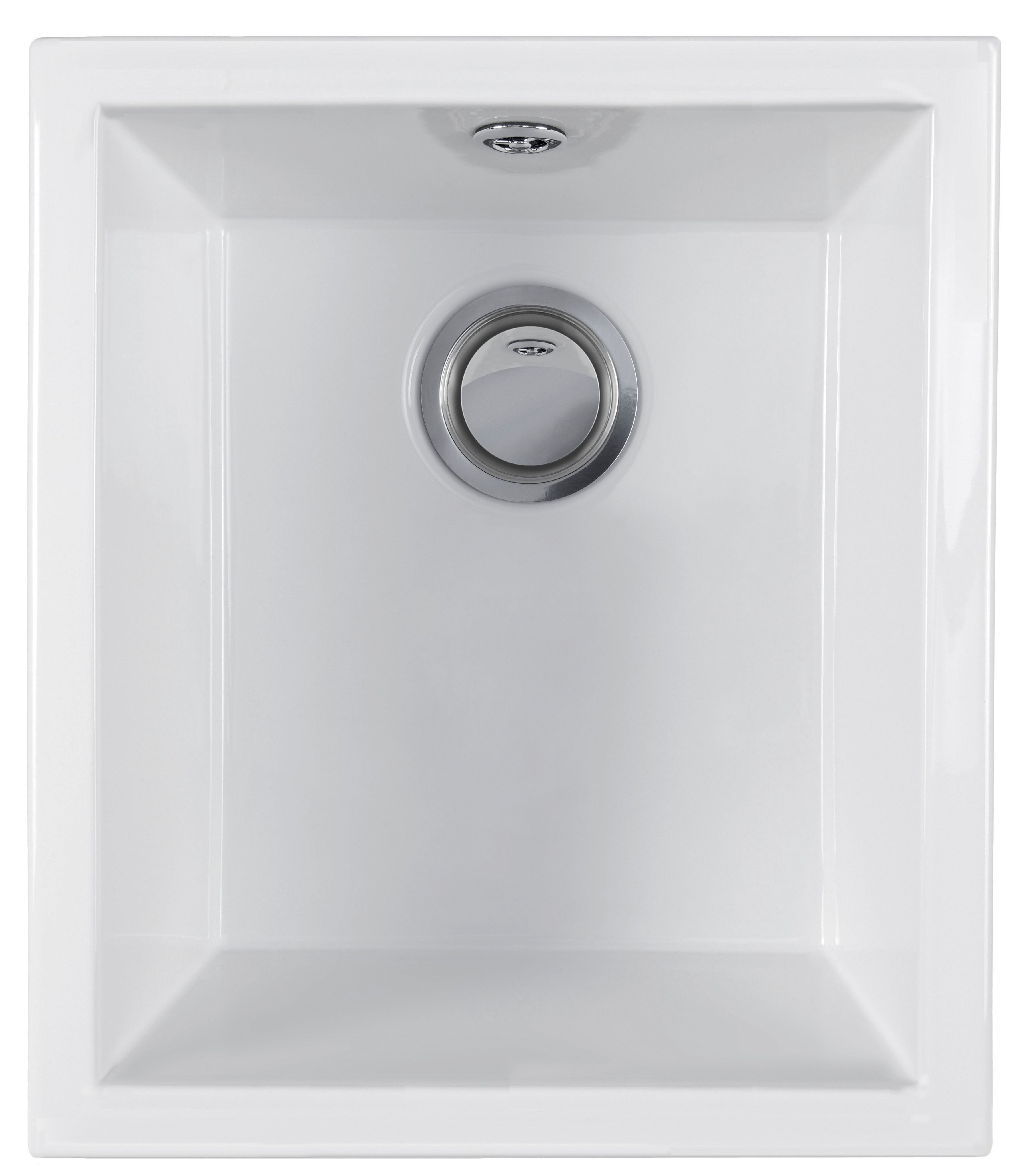 Wickes Square 1 Bowl Ceramic Kitchen Sink - White