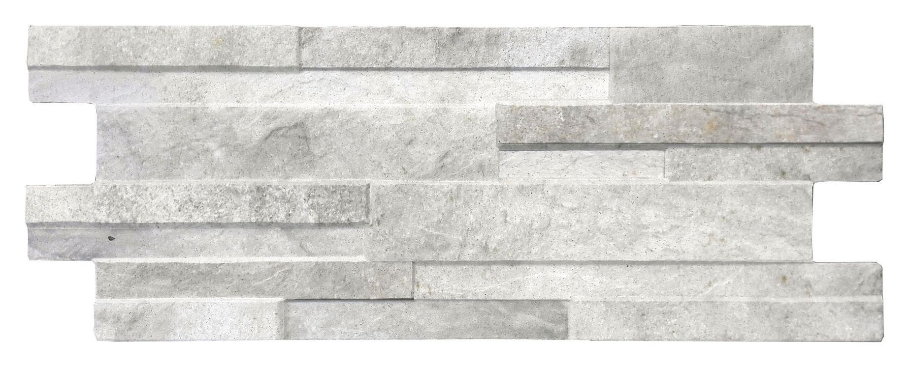 Wickes Quarzo Grey Splitface Porcelain Mosaic Tile Sheet - 394 x 160mm - Sample