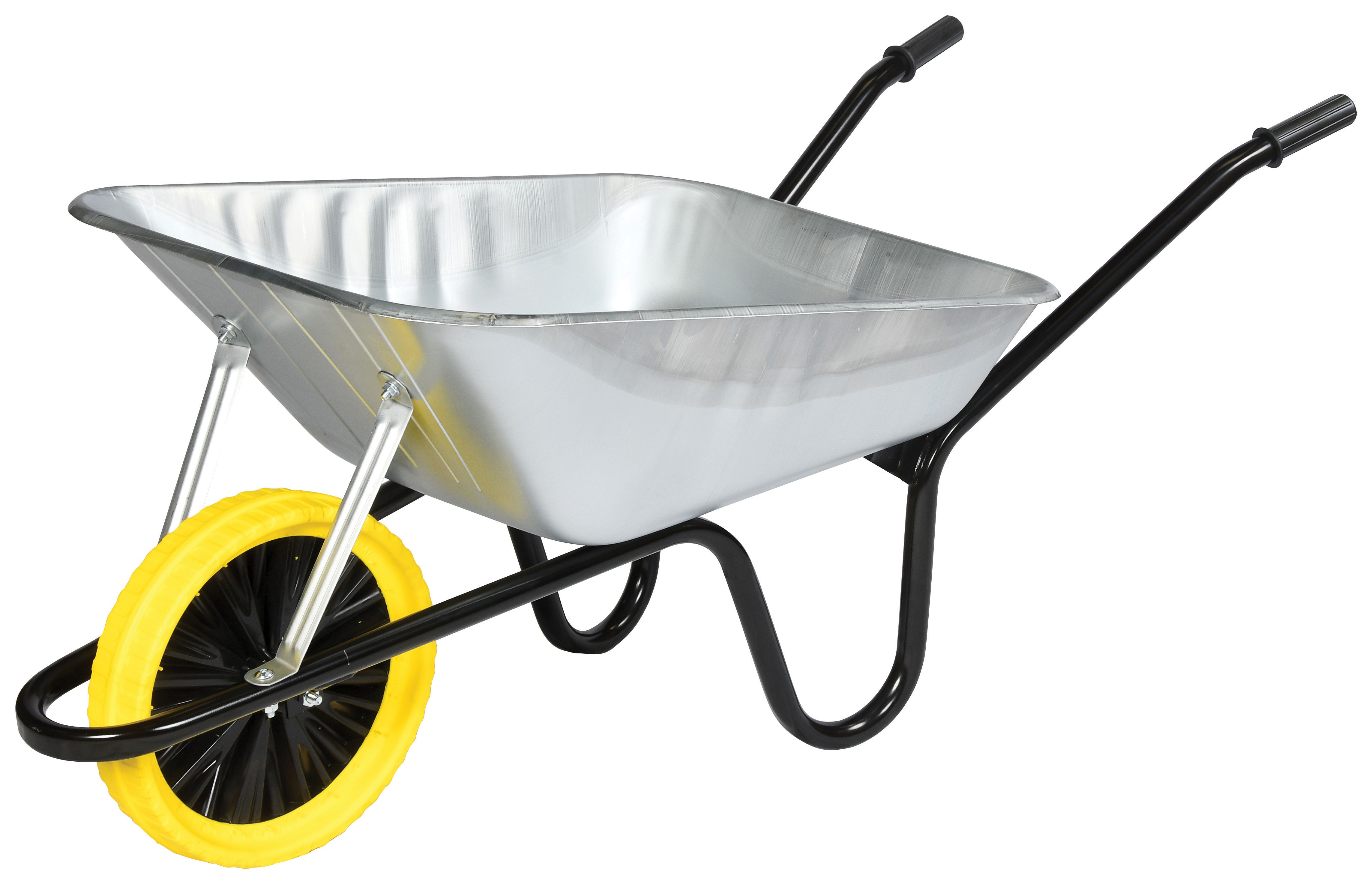 Walsall Barrow In A Box Galvanised Builders Wheelbarrow With Puncture Proof Wheel 85L