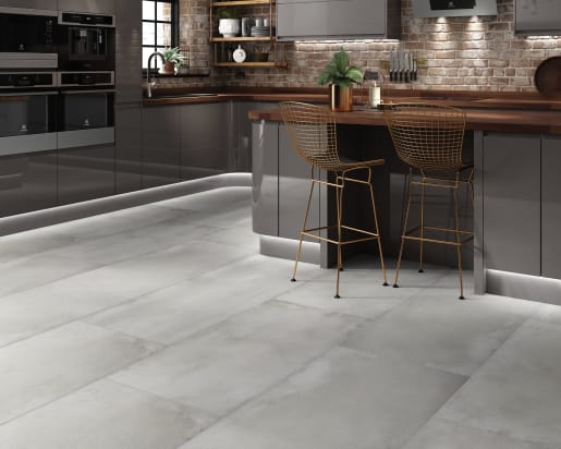 Wickes Boutique Memphis Grey Glazed, Is Porcelain Tile Good For Kitchen Floors