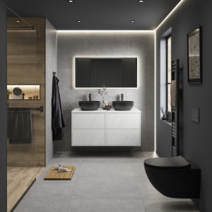 Wickes Boutique Andora Grey Glazed Porcelain Wall & Floor Tile - 790 x 790mm