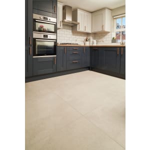 Wickes Boutique Andora White Glazed Porcelain Wall & Floor Tile - 790 x 790mm