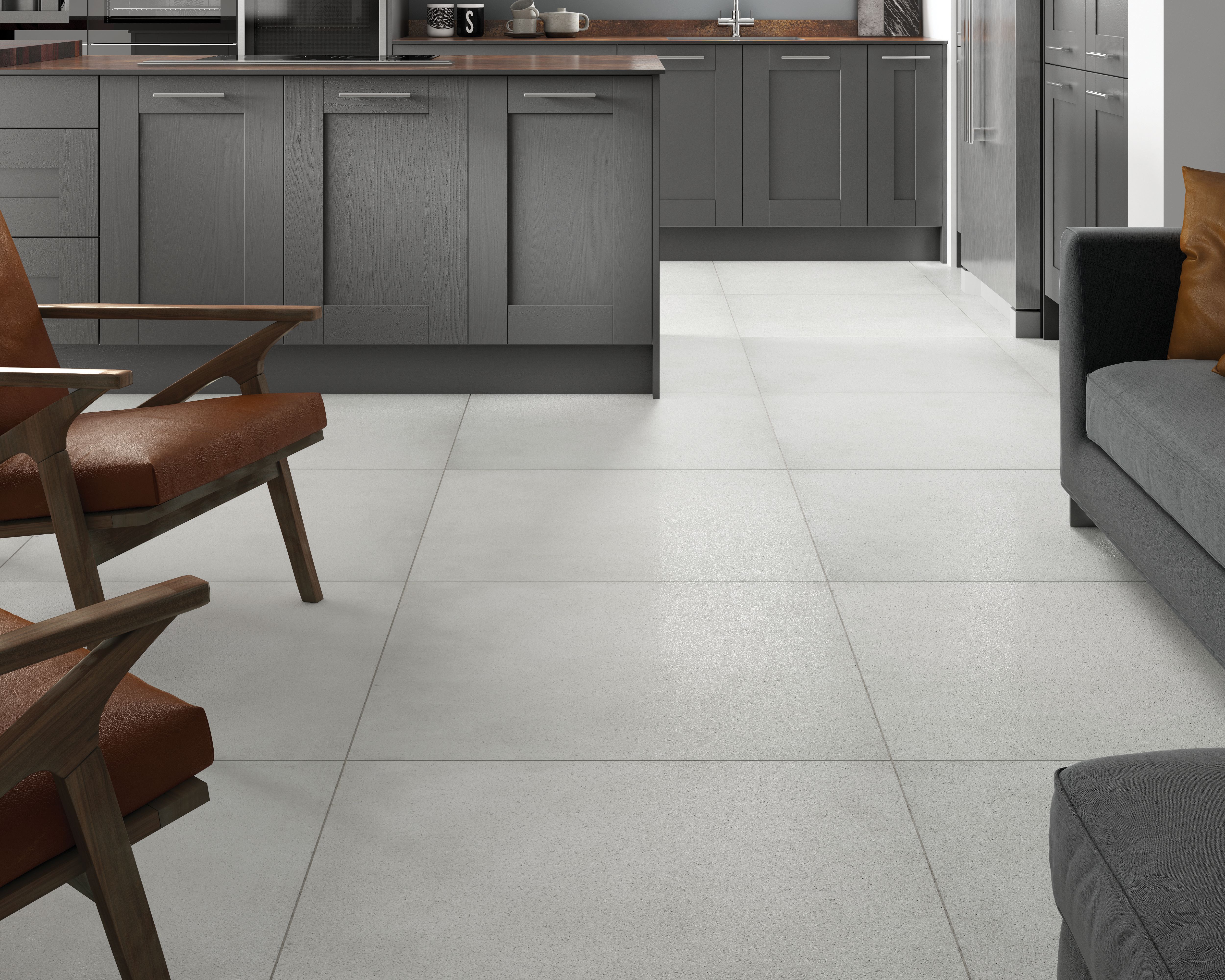 Image of Wickes Boutique Chamonix White Glazed Porcelain Wall & Floor Tile - 795 X 795mm