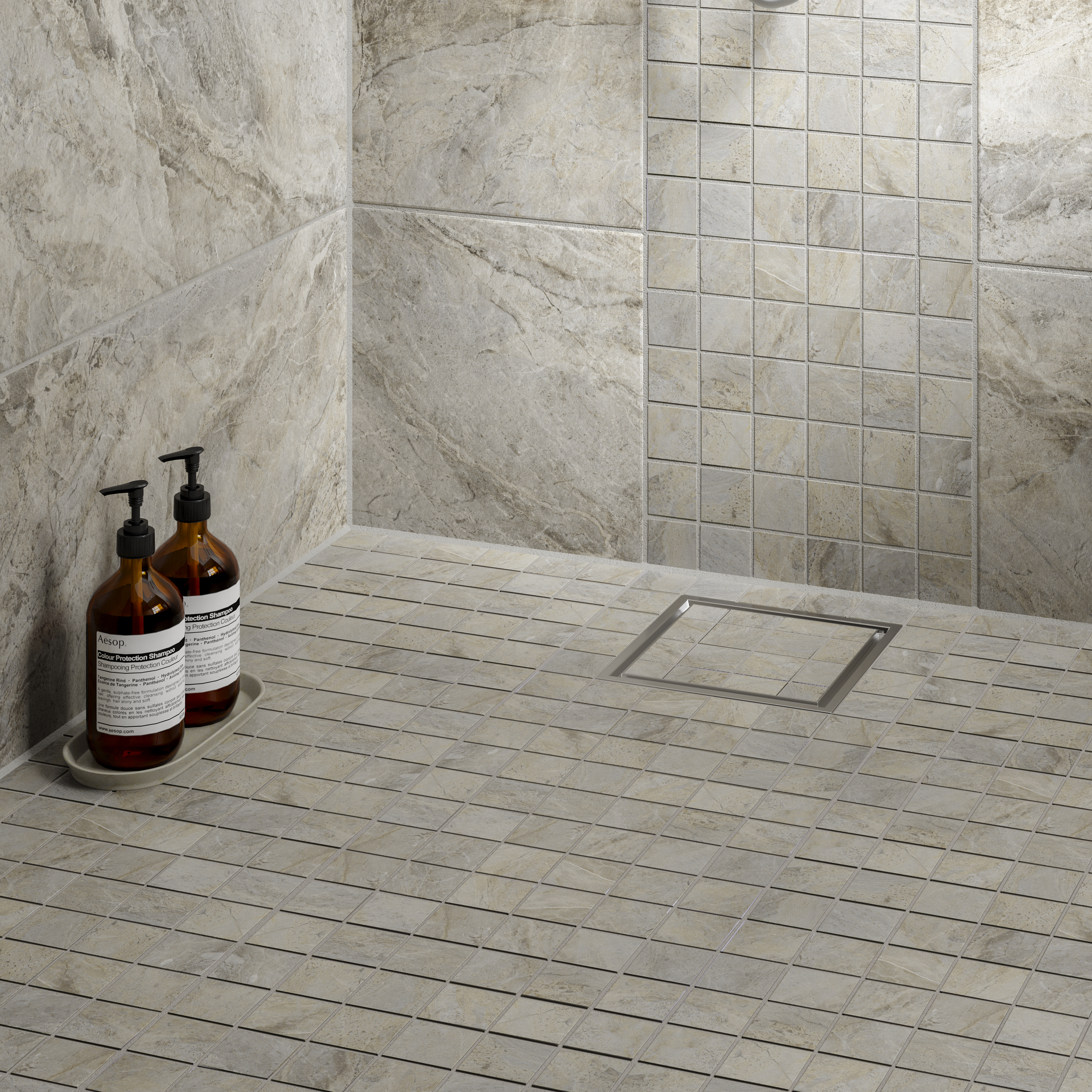Wickes Boutique Modena Grey Porcelain Wall & Floor Mosaic Tile Sheet - 300 x 300mm