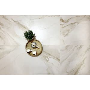 Wickes Boutique Calacatta Gold Lux Glazed Porcelain Wall & Floor Tile - 600 x 600mm