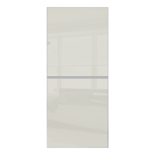 Spacepro Minimalist Sliding Wardrobe Door 2 Panel Silver