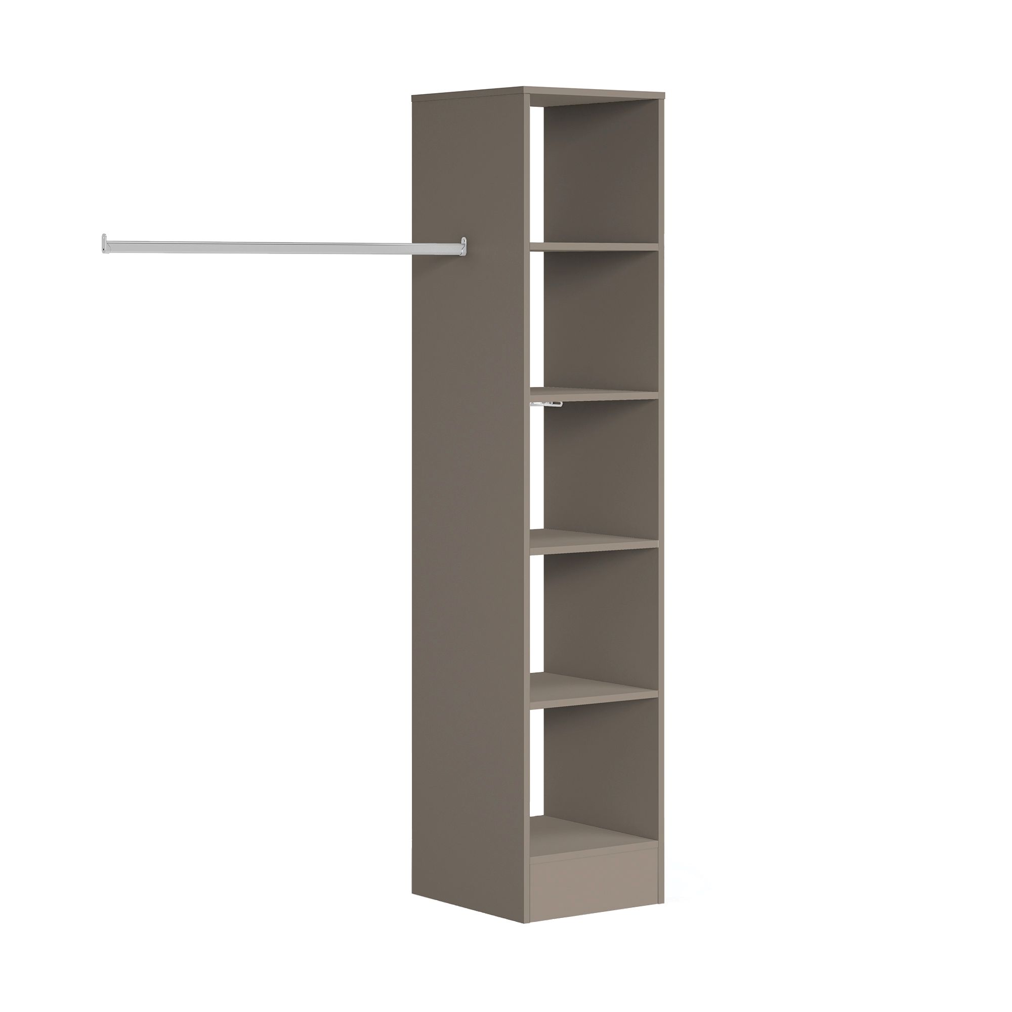 Image of Spacepro Wardrobe Storage Kit Tower Unit Stone Grey - 450mm