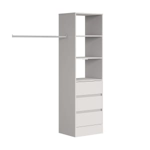 Image of Spacepro Wardrobe Storage Kit Tower Unit with 3 Drawers Cashmere - 600mm