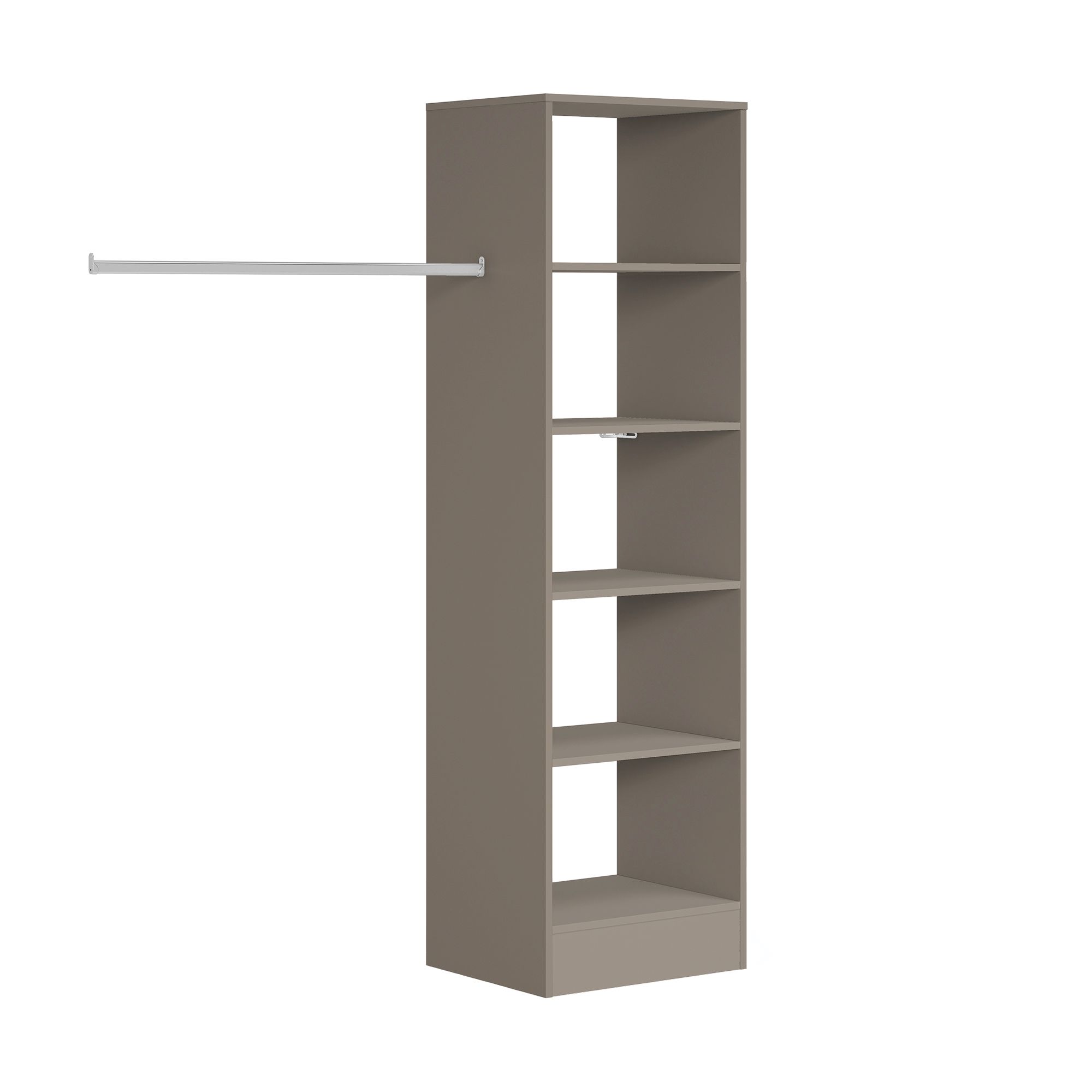 Image of Spacepro Wardrobe Storage Kit Tower Unit Stone Grey - 600mm