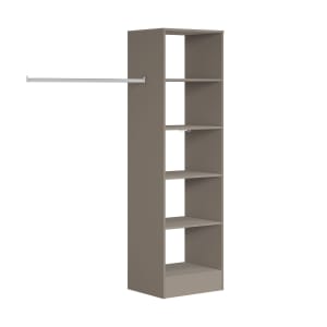 Spacepro Wardrobe Storage Kit Tower Unit - Stone Grey