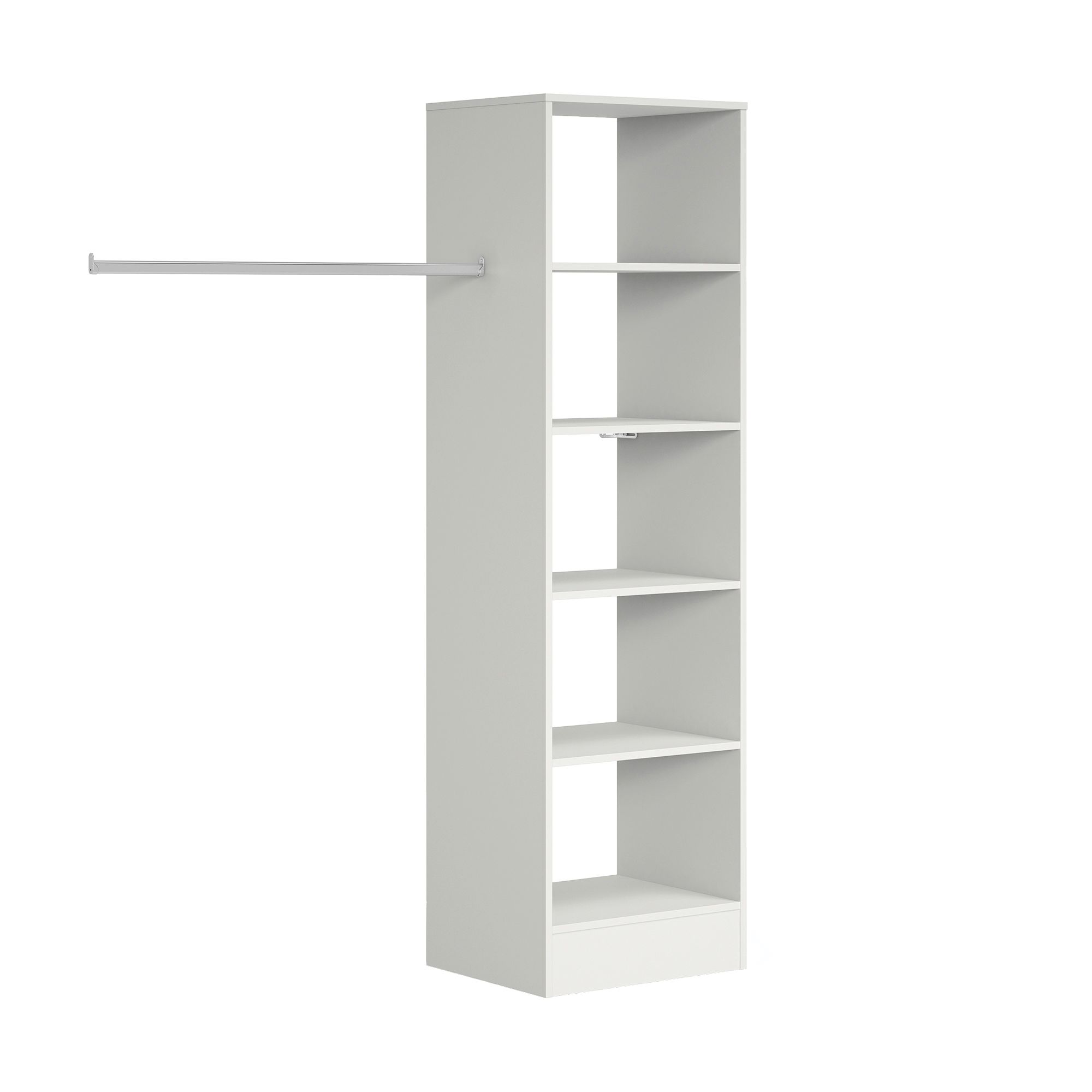 Image of Spacepro Wardrobe Storage Kit Tower Unit White - 600mm