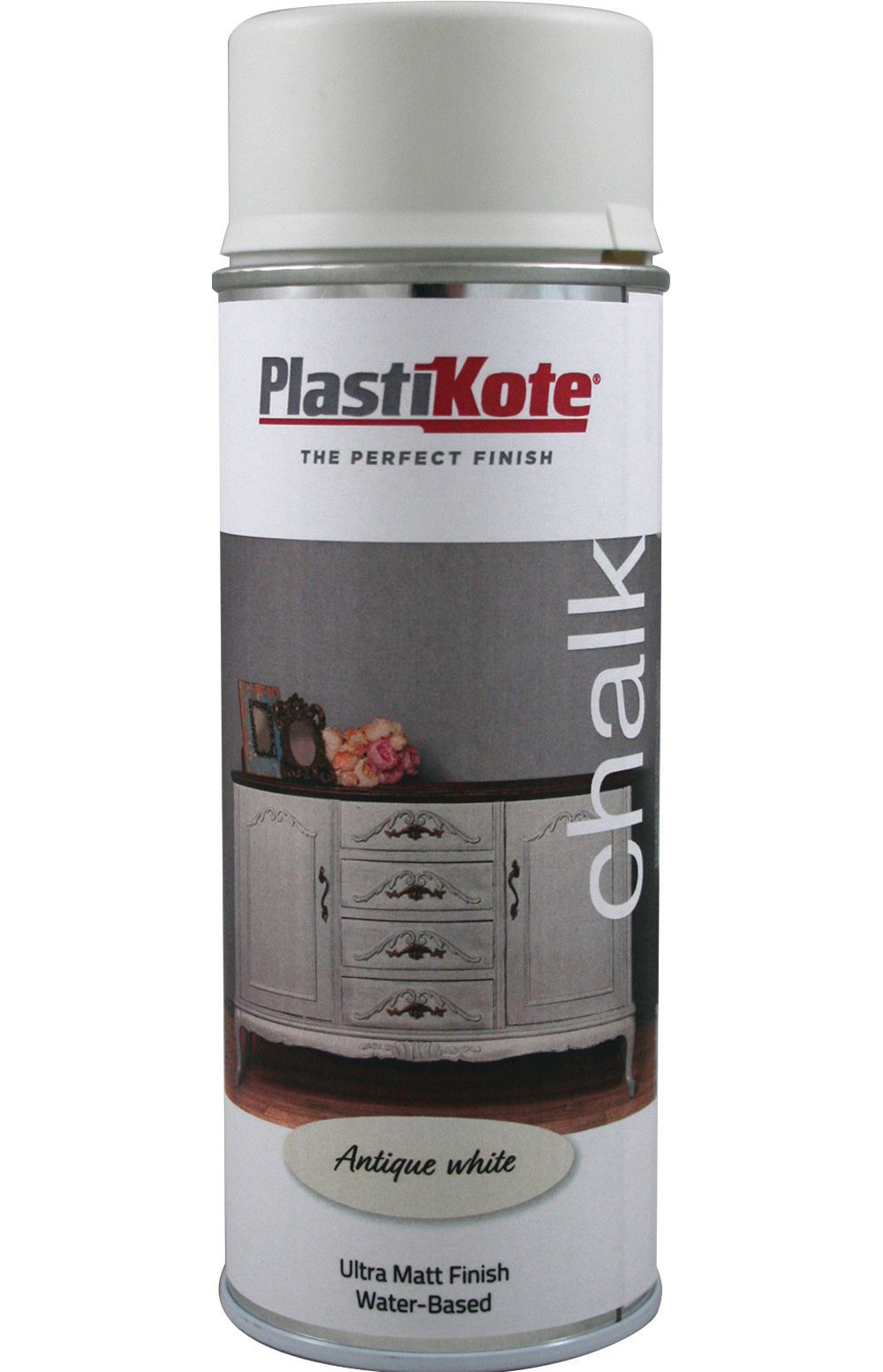 Plastikote Chalk Finish Spray Paint - Antique White - 400ml