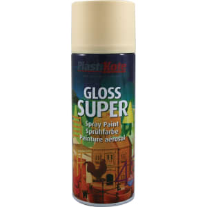 Plastikote Super Spray Paint - Gloss Antique White 400ml