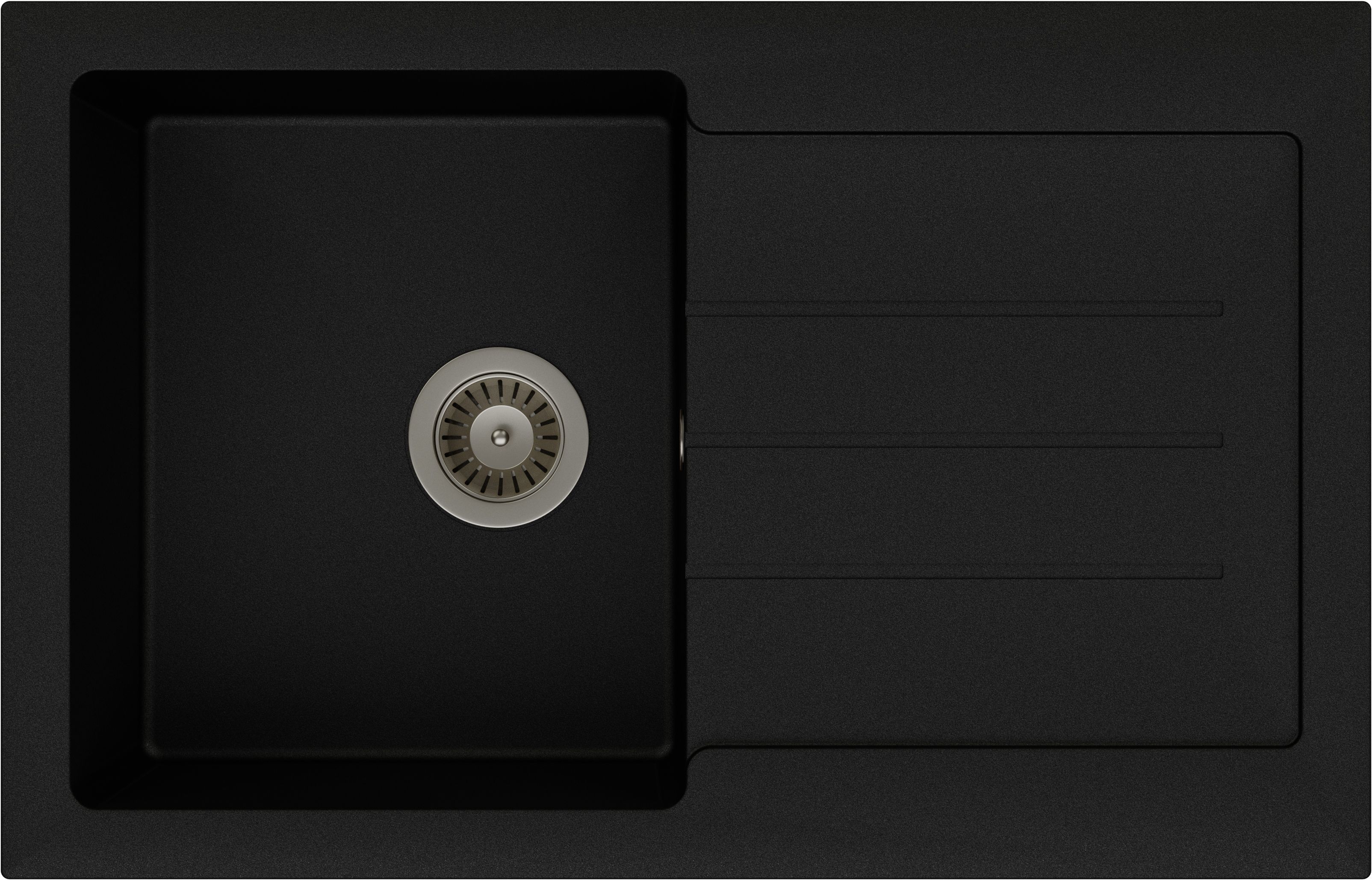 Image of Abode Xcite 1 Bowl Granite Composite Kitchen Sink - Metallic Black