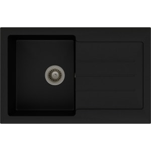 Abode Xcite 1 Bowl Granite Composite Kitchen Sink - Metallic Black