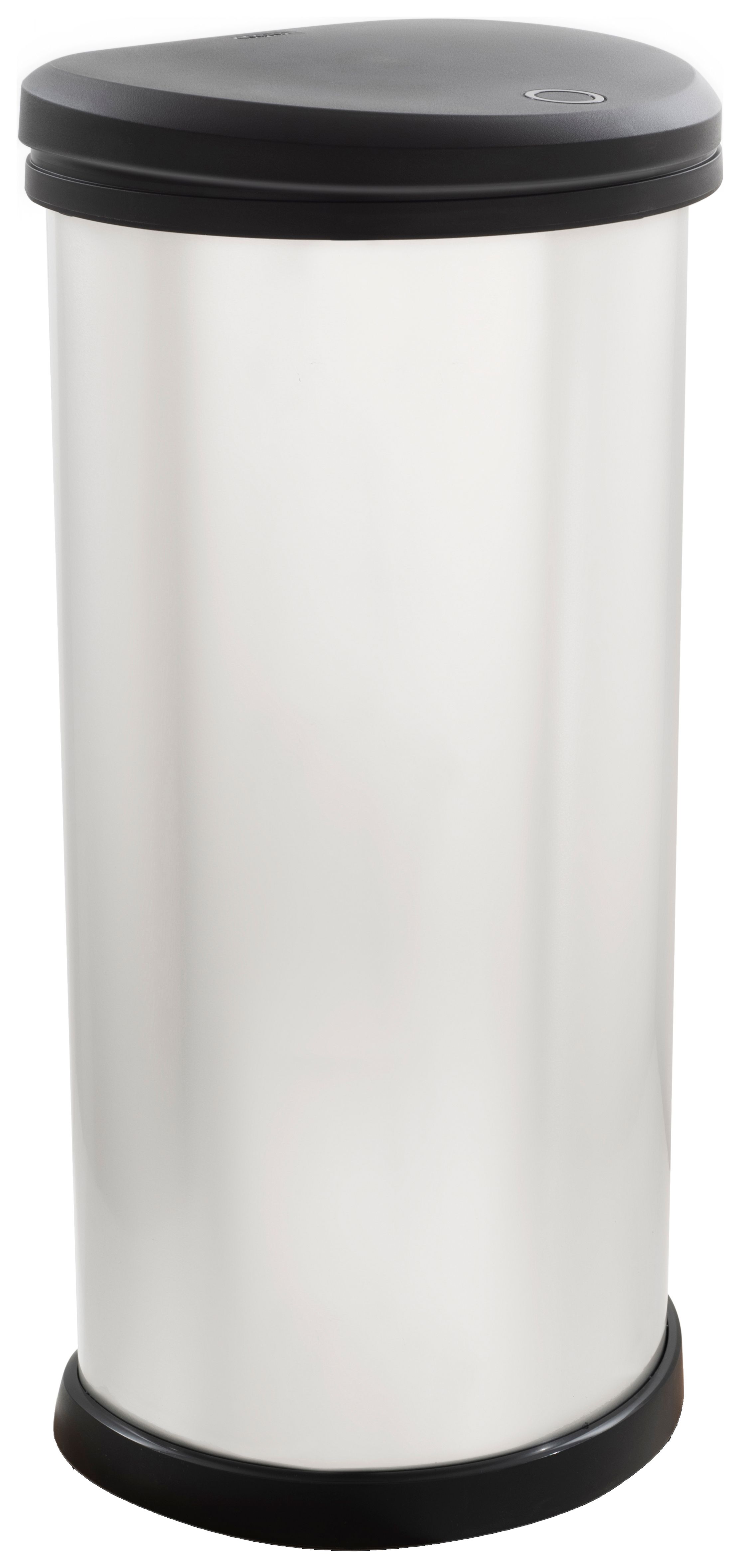 Curver Metal Effect Touch Top Deco Bin, Silver, 40 Litre