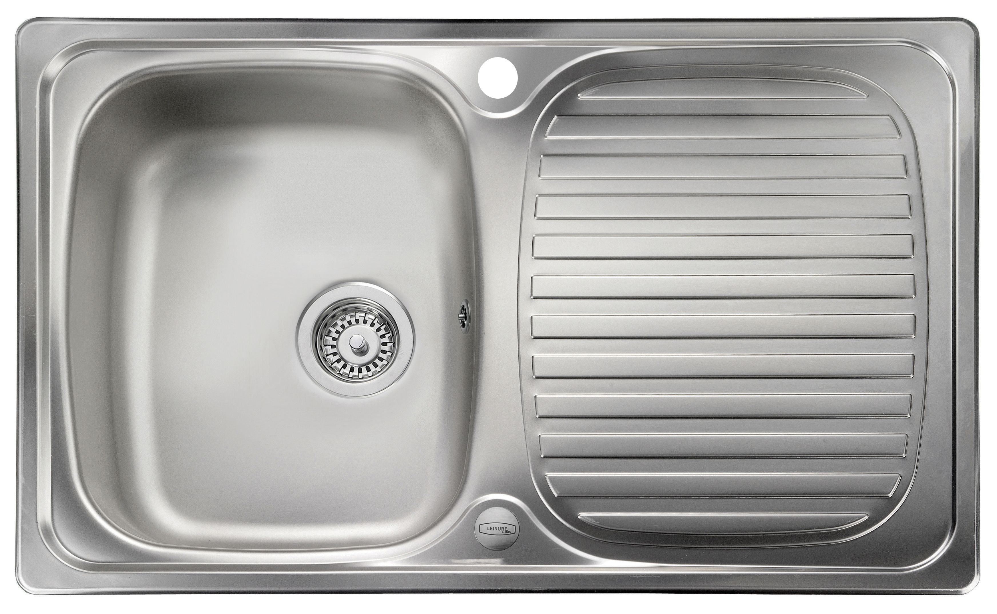 Image of Leisure Linear Compact 1 Bowl Reversible Inset Kitchen Sink - Stainless Steel