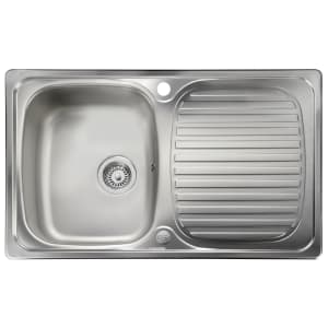 Leisure Linear Compact 1 Bowl Reversible Inset Kitchen Sink - Stainless Steel