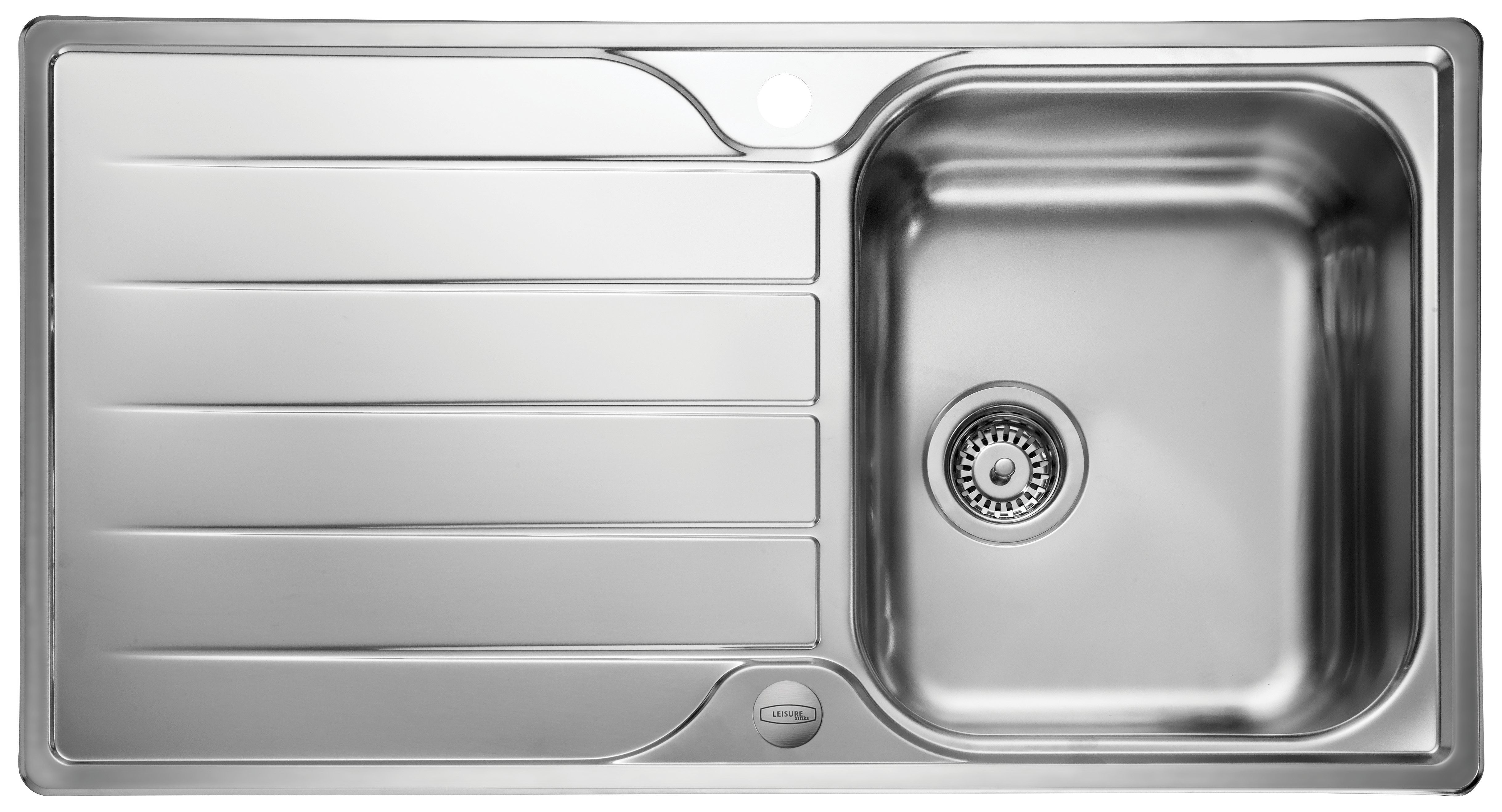 Image of Leisure Albion 1 Bowl Reversible Inset Kitchen Sink - Stainless Steel