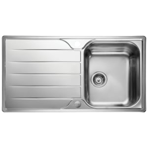 Leisure Albion 1 Bowl Reversible Inset Kitchen Sink - Stainless Steel