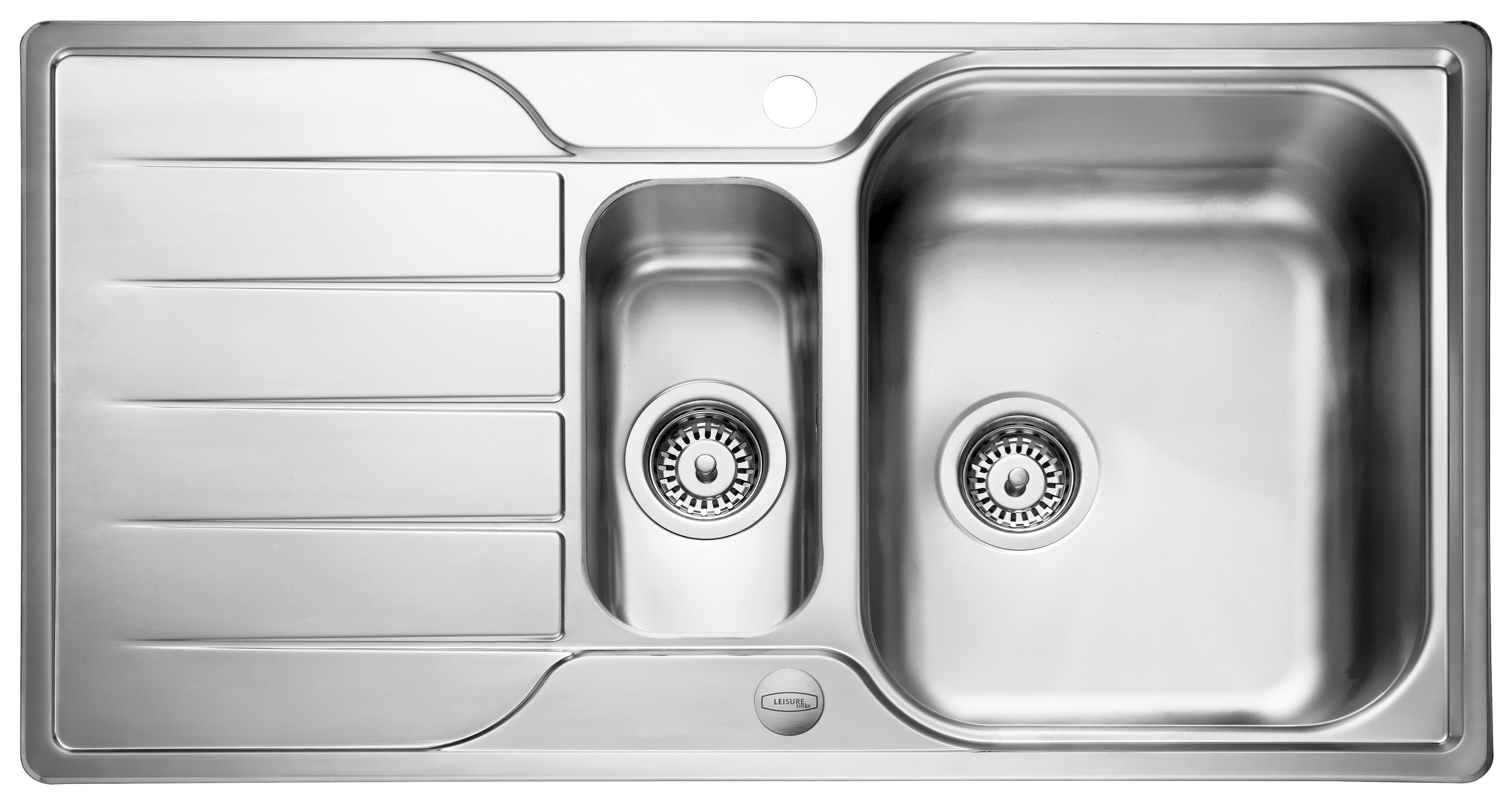 Image of Leisure Albion 1.5 Bowl Reversible Kitchen Sink - Stainless Steel