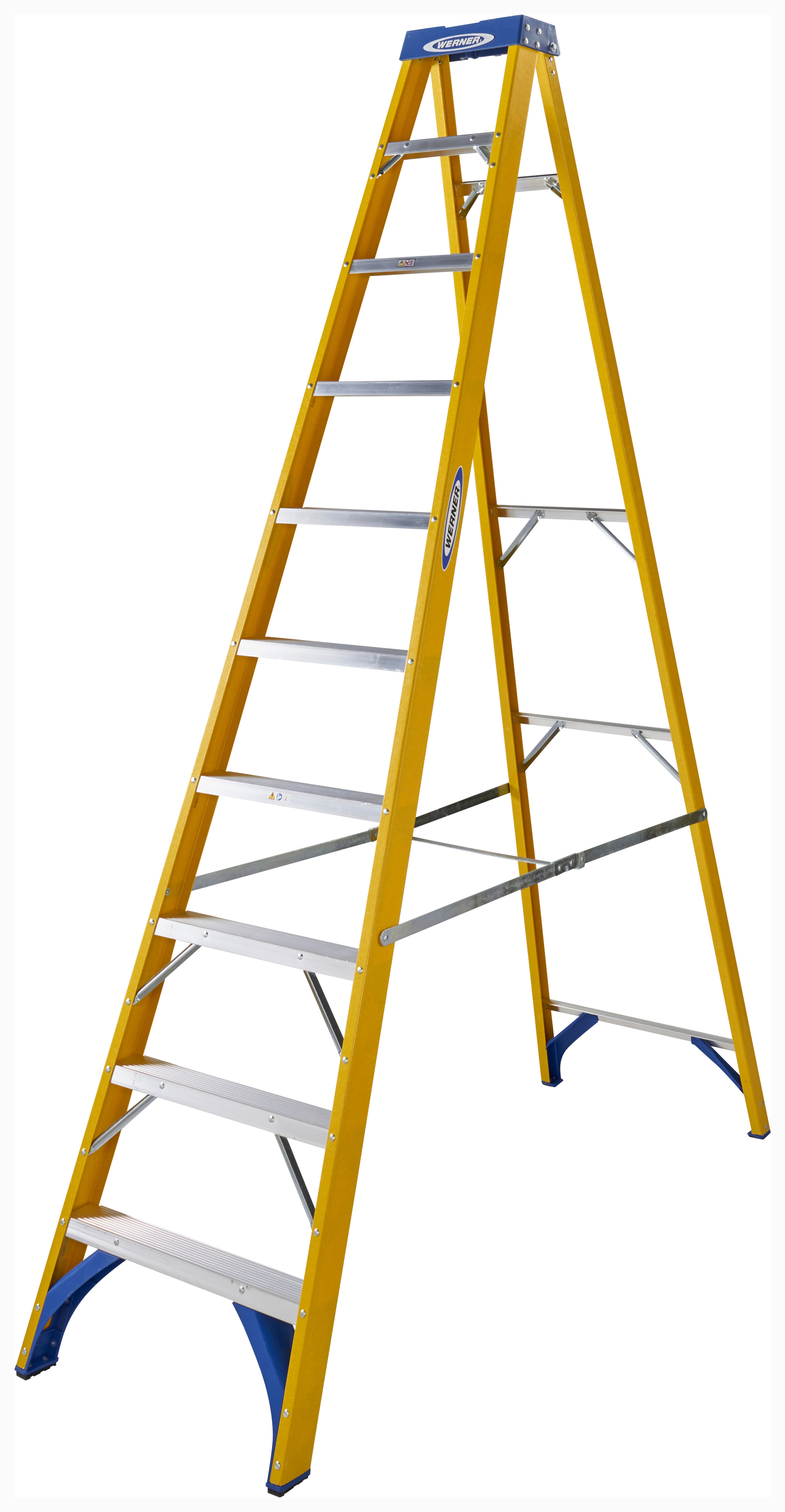 Werner 10 Tread Fibreglass Swingback Stepladder