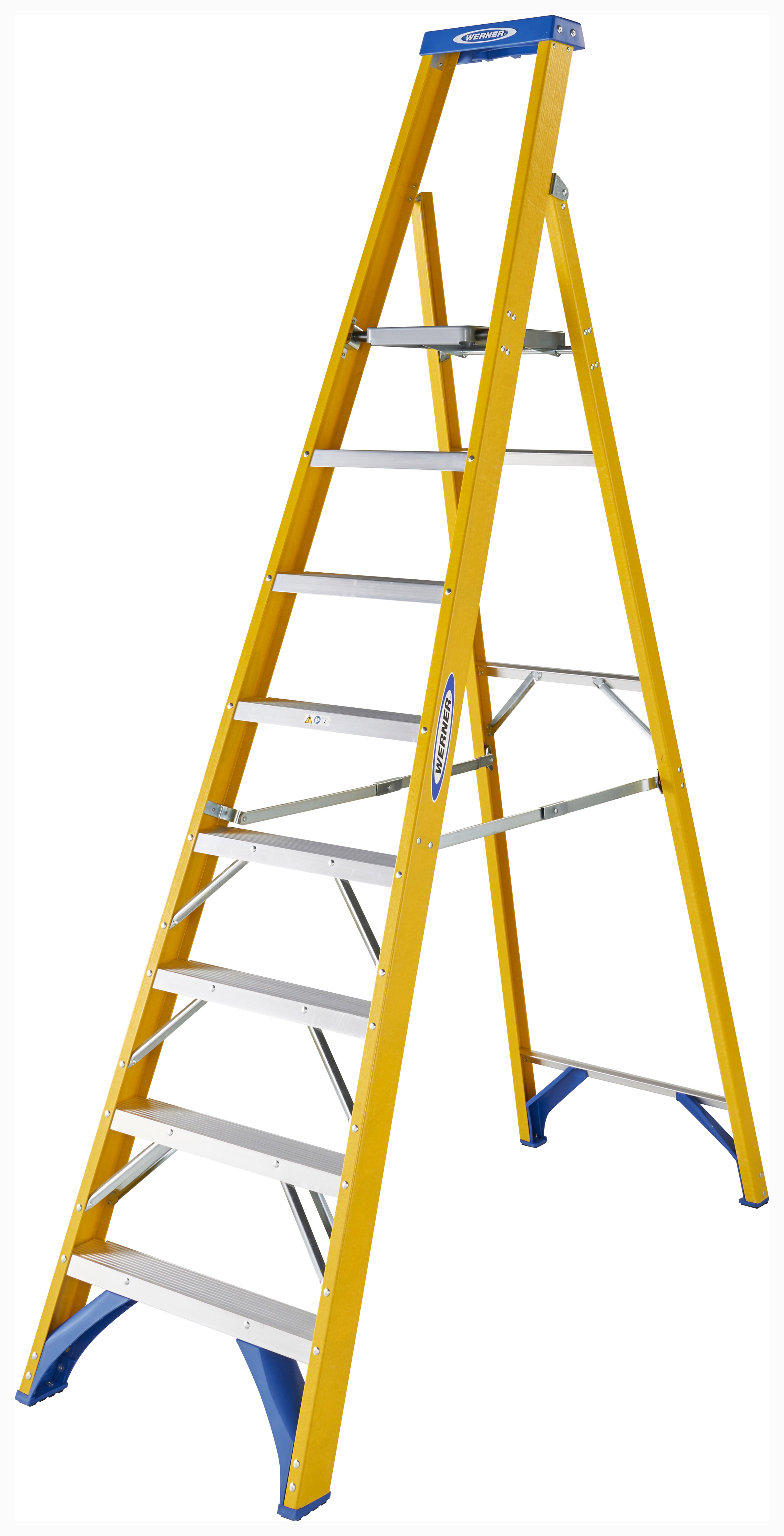 Werner 8 Tread Fibreglass Platform Stepladder