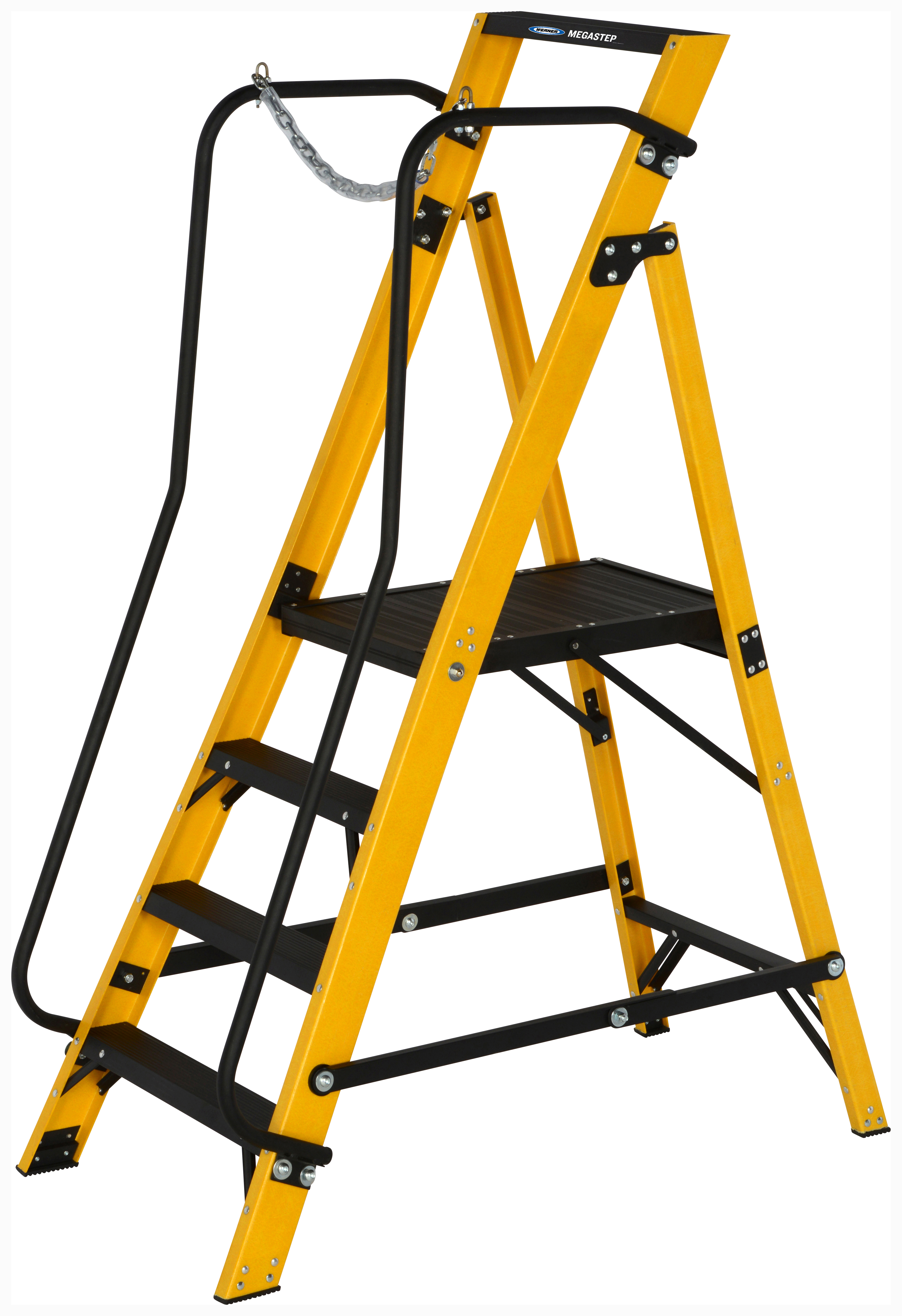 Werner Megastep 4 Tread Fibreglass Platform Stepladder