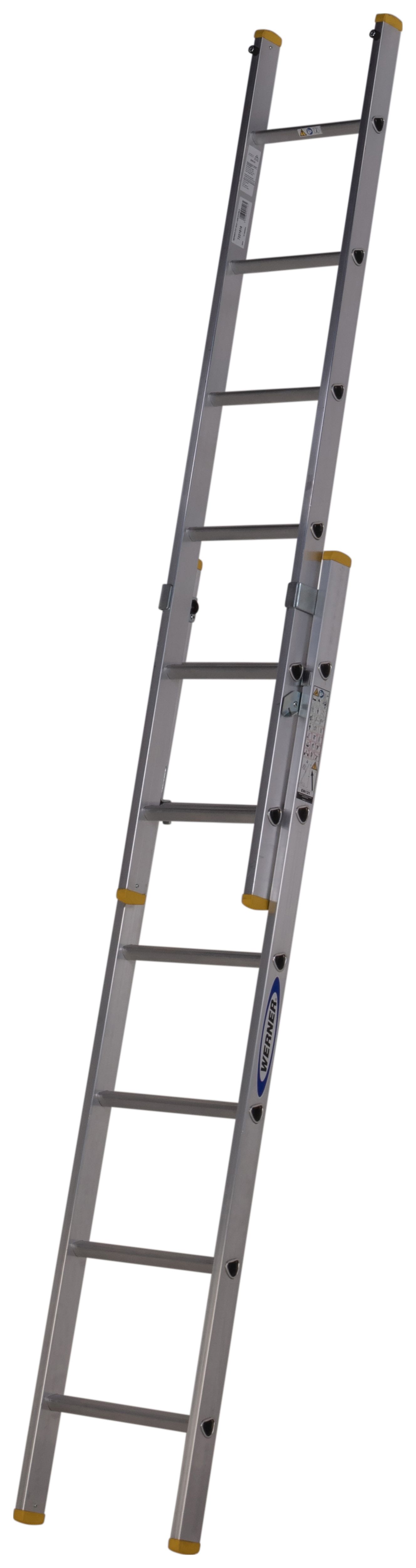 Werner D Rung 2 Section High Grade Aluminium Extension Ladder - Max Height 2.95m