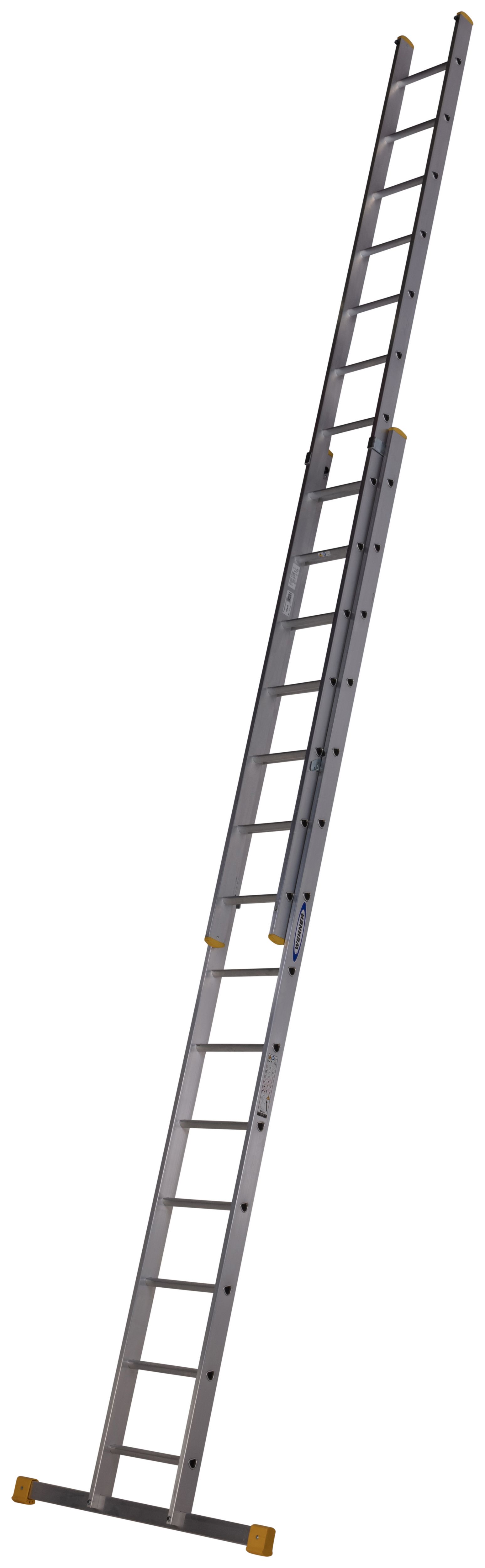 Werner D Rung 2 Section High Grade Aluminium Extension Ladder - Max Height 7.16m