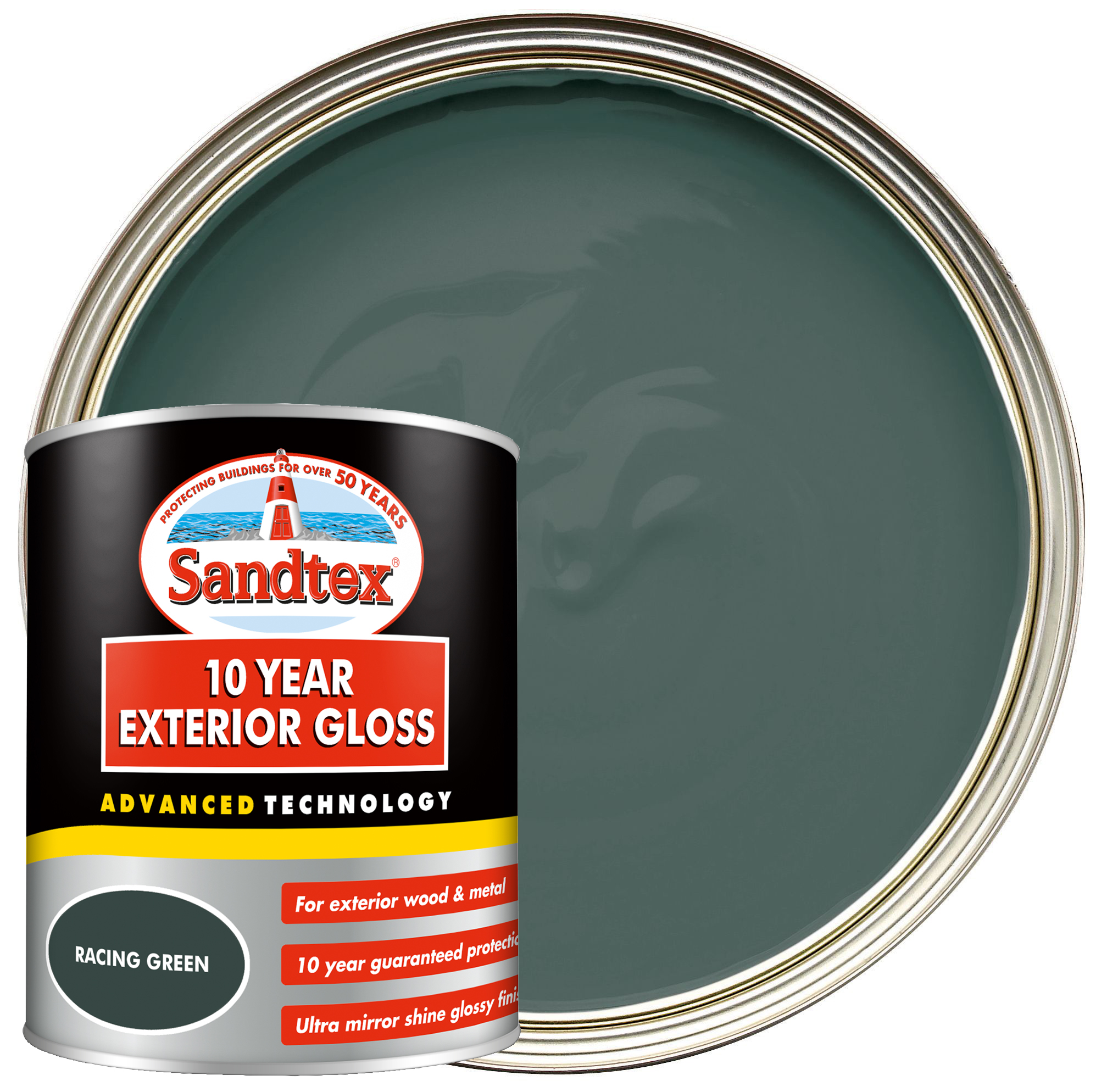 Sandtex 10 Year Exterior Gloss Paint - Racing Green - 750ml