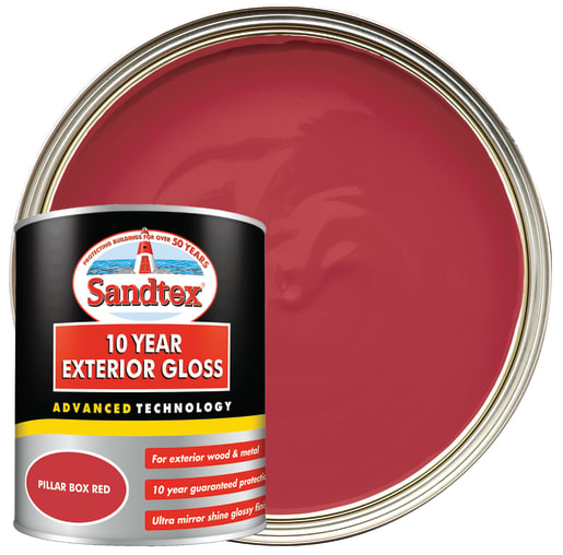 Sandtex 10 Year Exterior Gloss Paint - Pillar Box Red - 750ml | Wickes ...