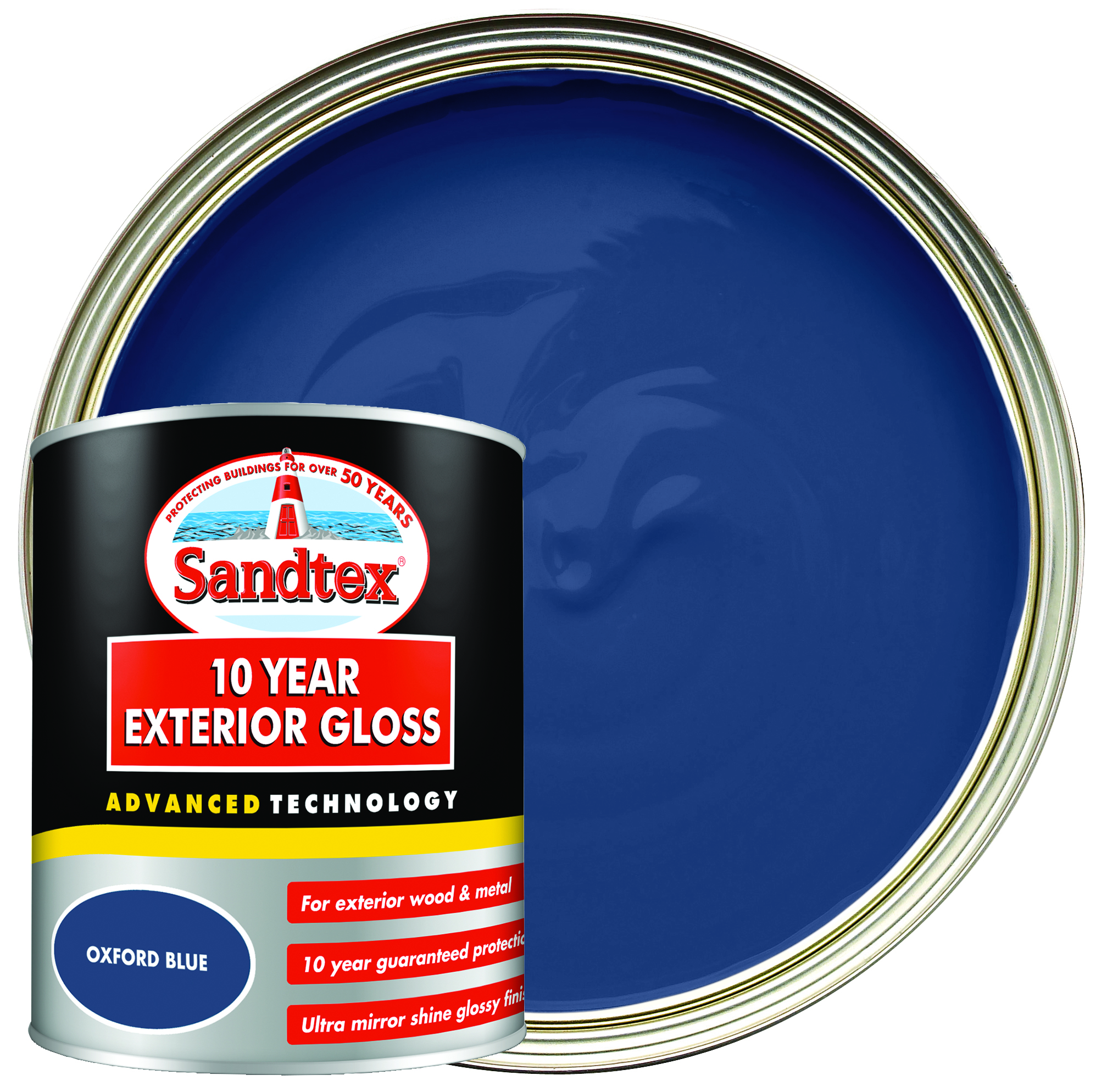 Image of Sandtex 10 Year Exterior Gloss Paint - Oxford Blue - 750ml
