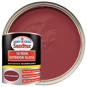 Sandtex 10 Year Exterior Gloss Paint - Classic Burgundy - 750ml