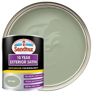 Sandtex 10 Year Exterior Satin Paint - Bay Tree - 750ml