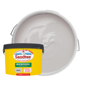 Sandtex Microseal Ultra Smooth Weatherproof Masonry 15 Year Exterior Wall Paint - Gravel - 10L