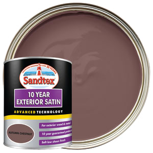 Sandtex 10 Year Exterior Satin Paint - Autumn Chestnut - 750ml