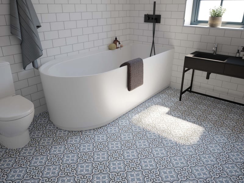Tiles And Flooring Wickes Co Uk, Blue And White Bathroom Floor Tiles Uk
