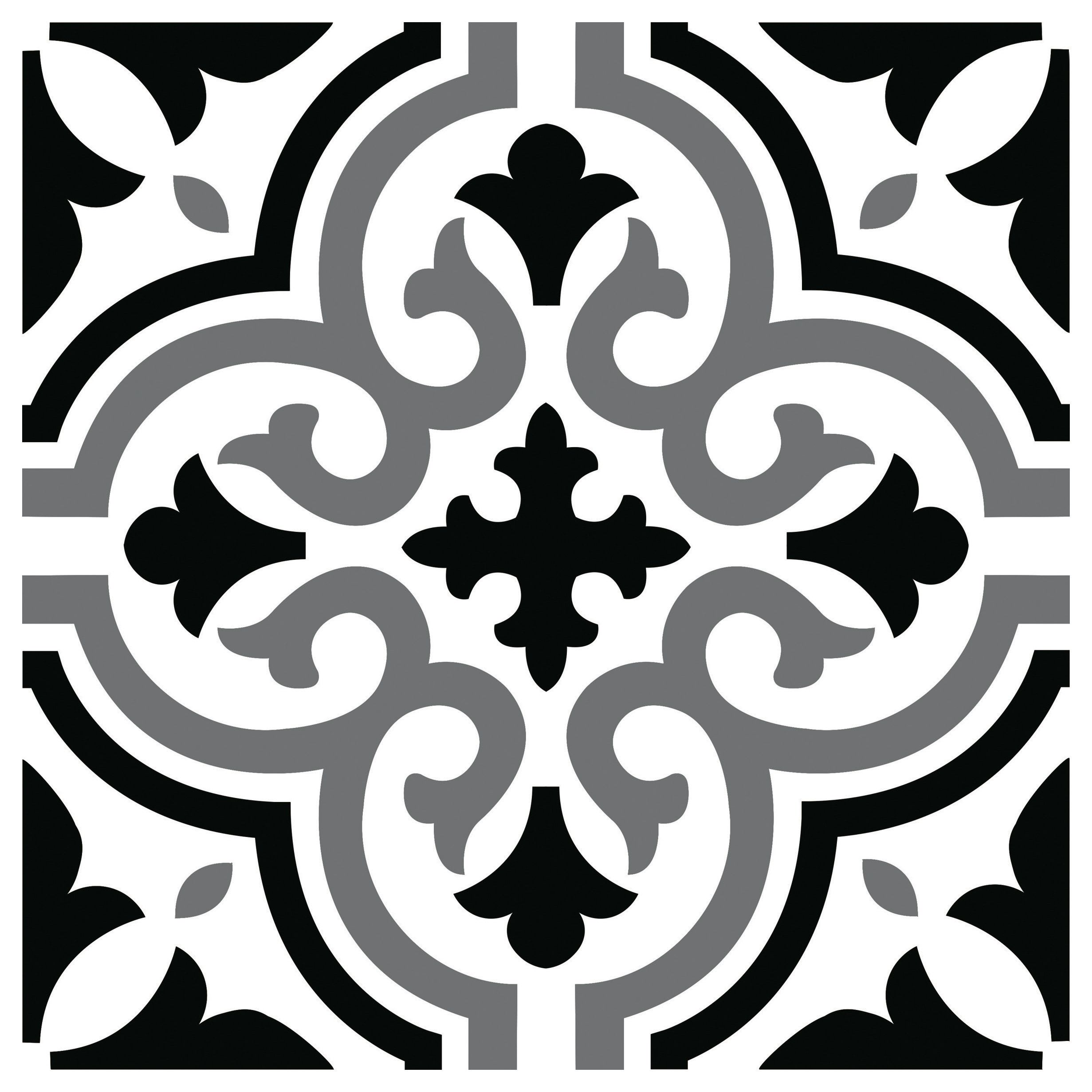 Wickes Melia Charcoal Patterned Ceramic Tile 200 x 200mm sample Wickes.co.uk