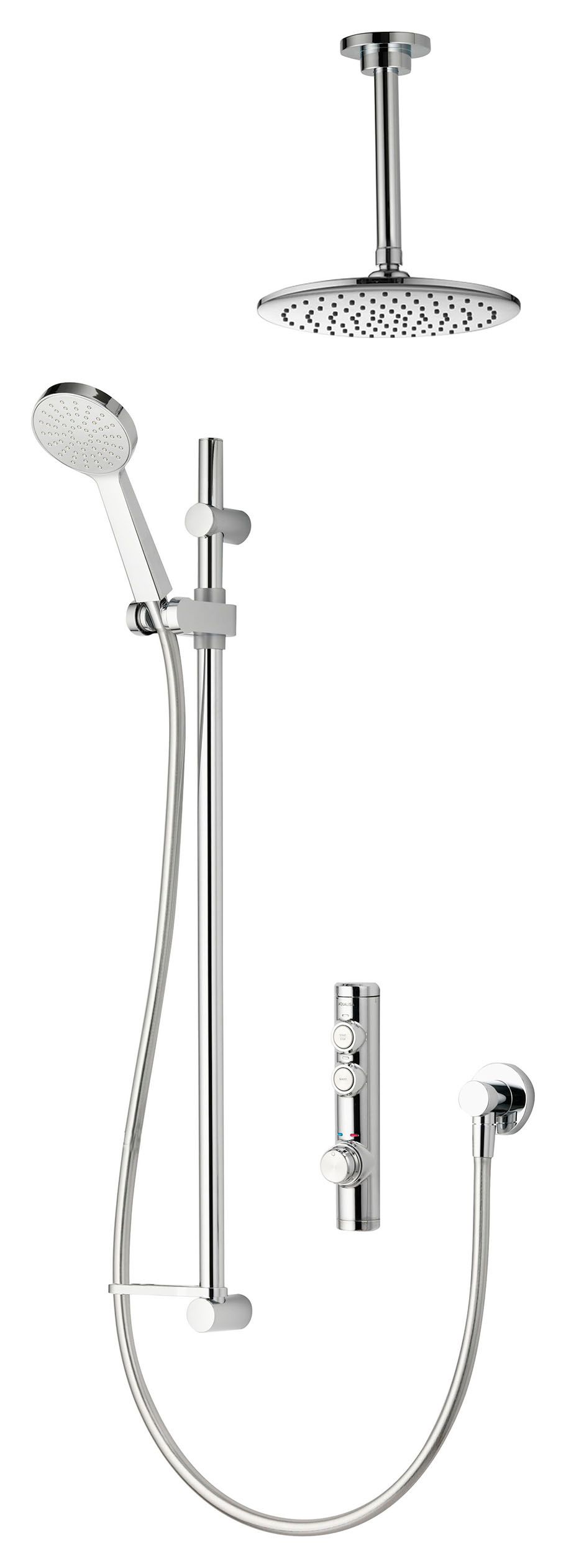 Aqualisa iSystem Gravity Pumped Dual Outlet Digital Concealed Shower with Ceiling Drencher