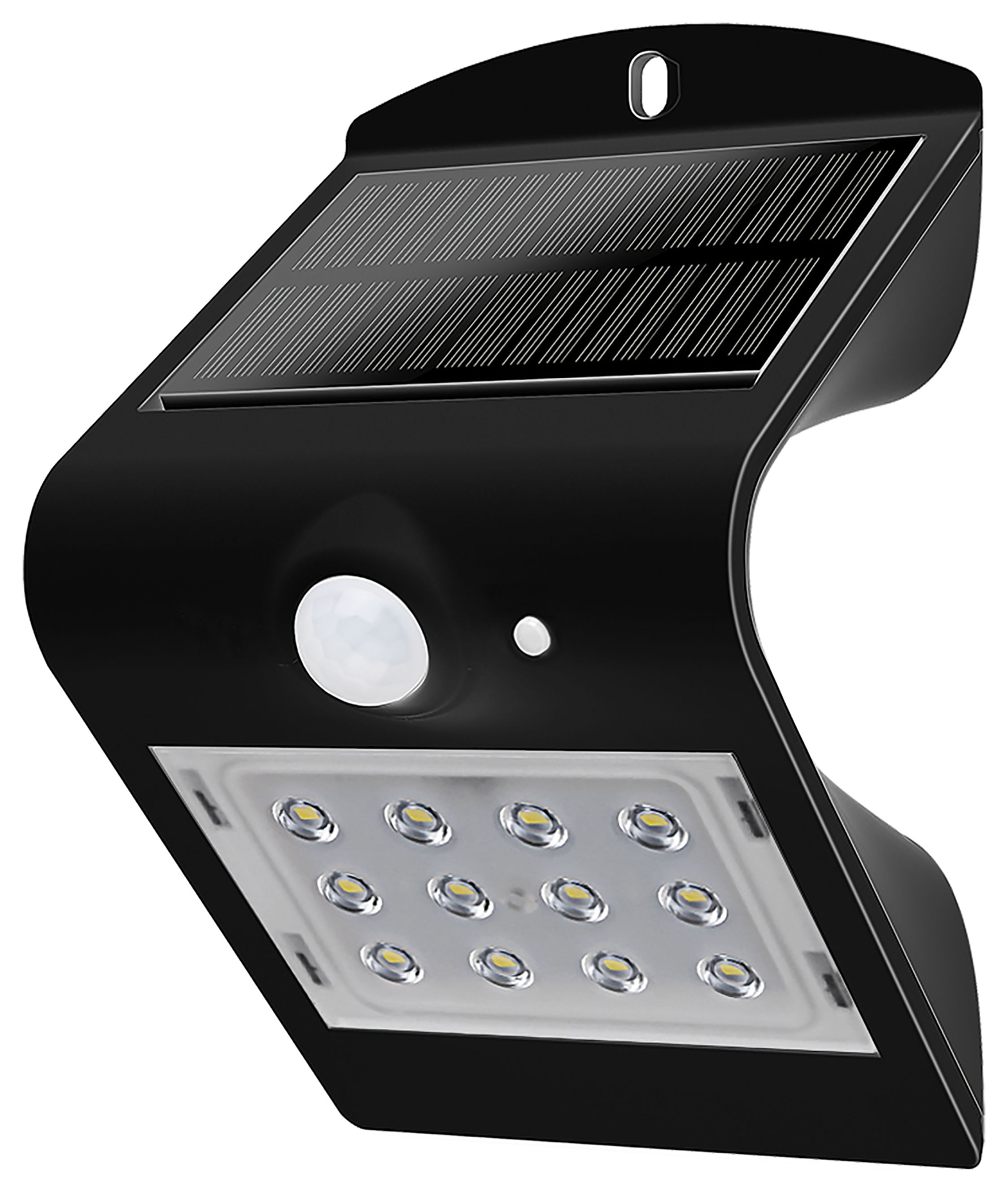 Image of Luceco Solar Guardian PIR Wall Light Black IP65 1.5W 200LM 4000K