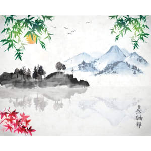 ohpopsi Japanese Lake Wall Mural