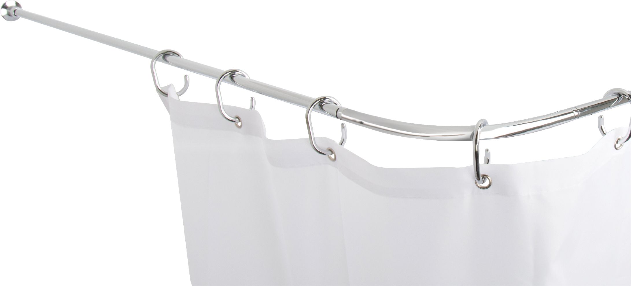 Croydex Fineline Modular 4 Way Shower Curtain Rail - Chrome