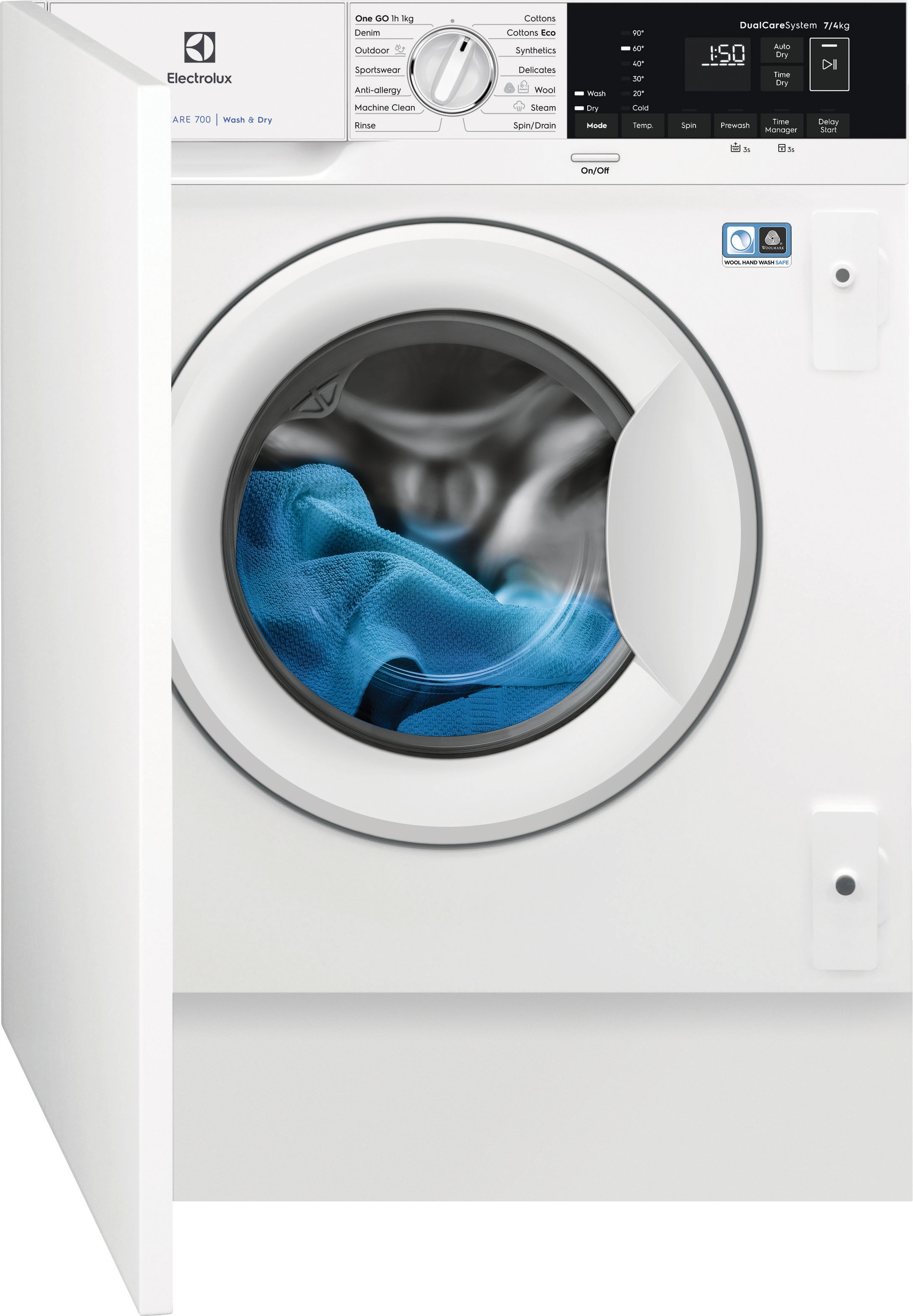 Image of Electrolux E776W402BI Built In Washer Dryer with SteamCare - White