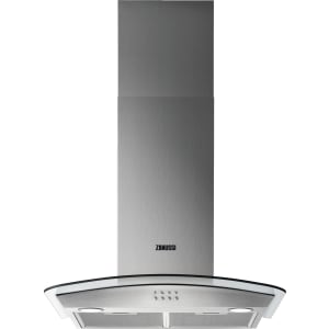 Zanussi ZHC62352X 60cm Chimney Hood with Curved Glass - Stainless Steel