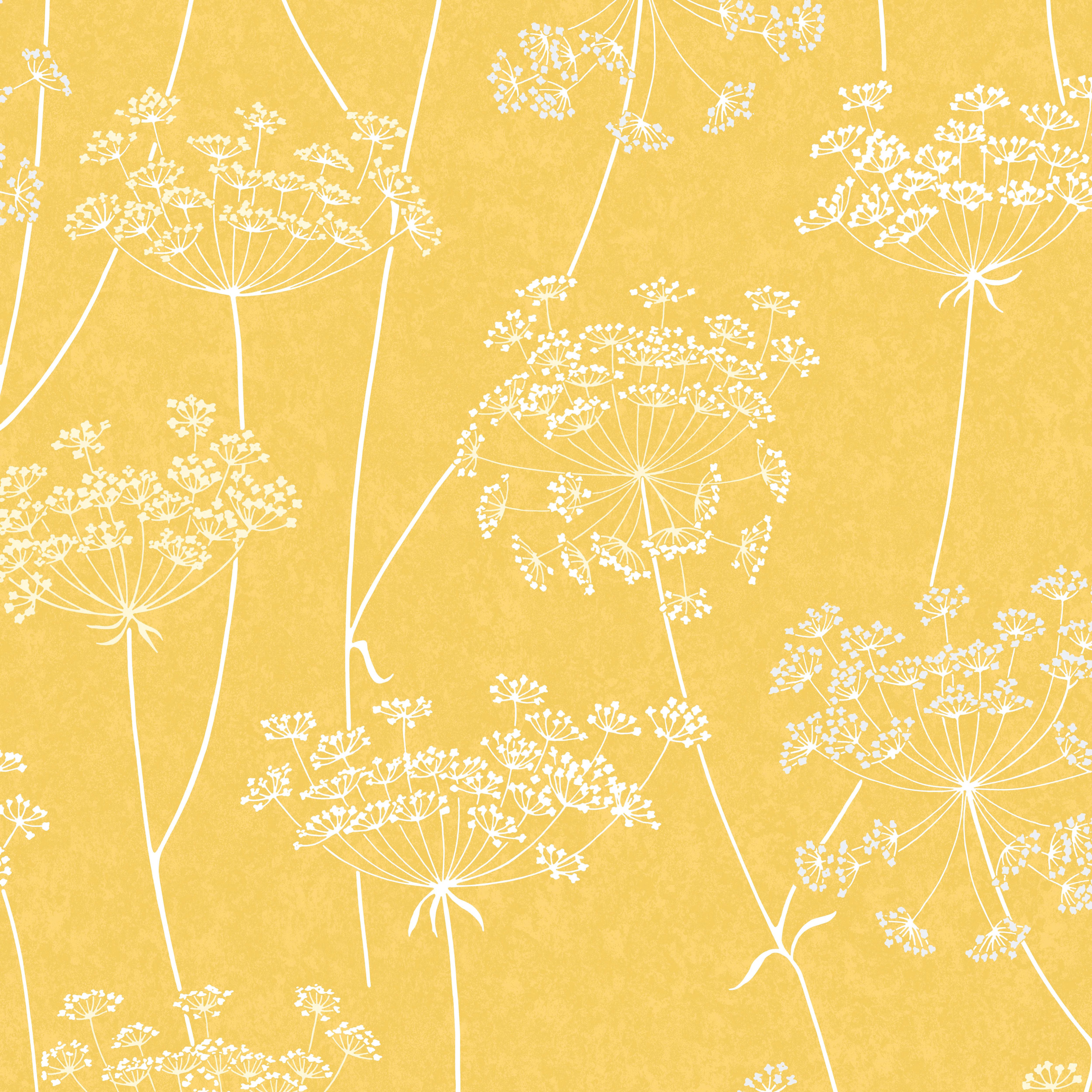 Image of Superfresco Easy Aura Yellow Floral Wallpaper - 10m