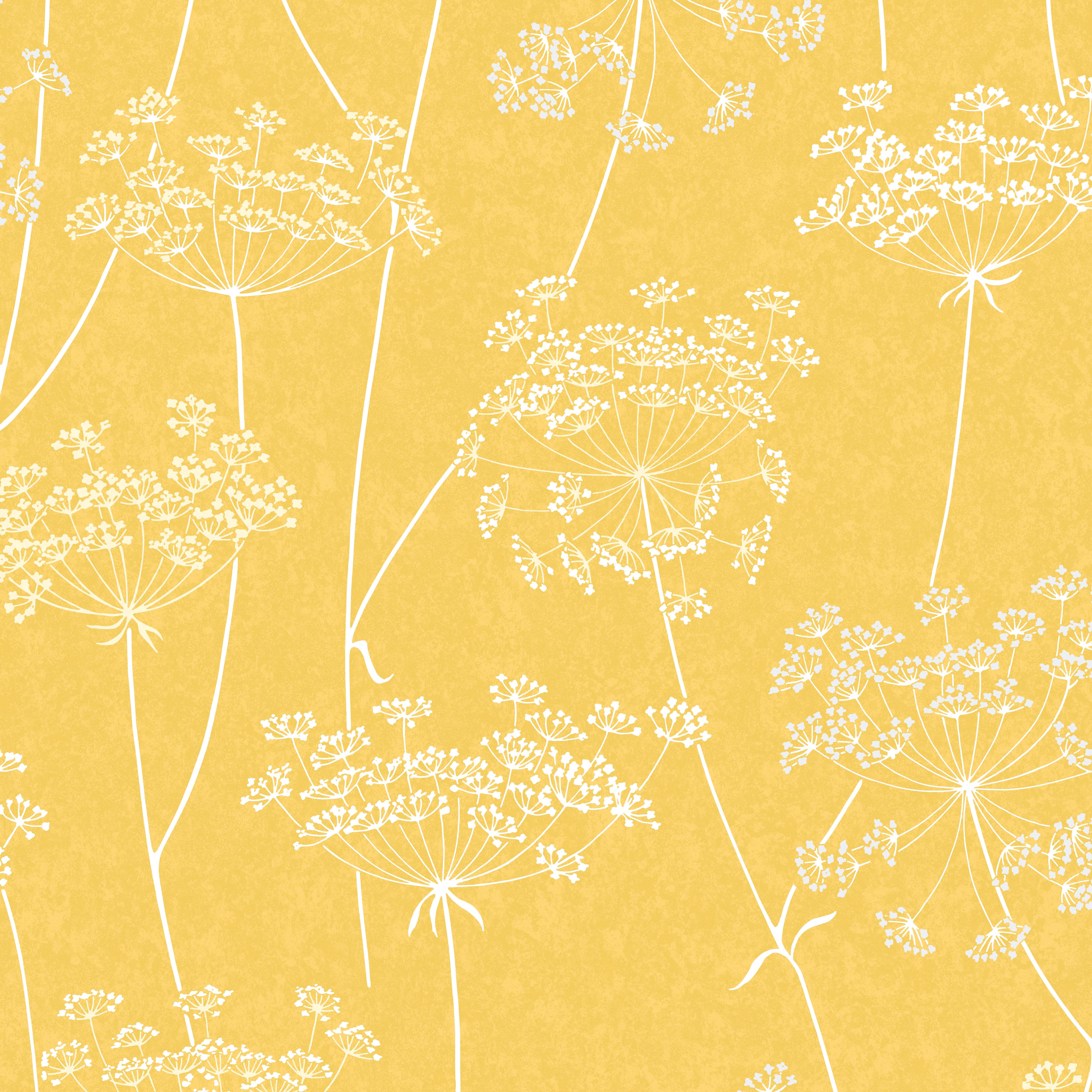 Superfresco Easy Aura Yellow Floral Wallpaper 10m Wickes.co.uk